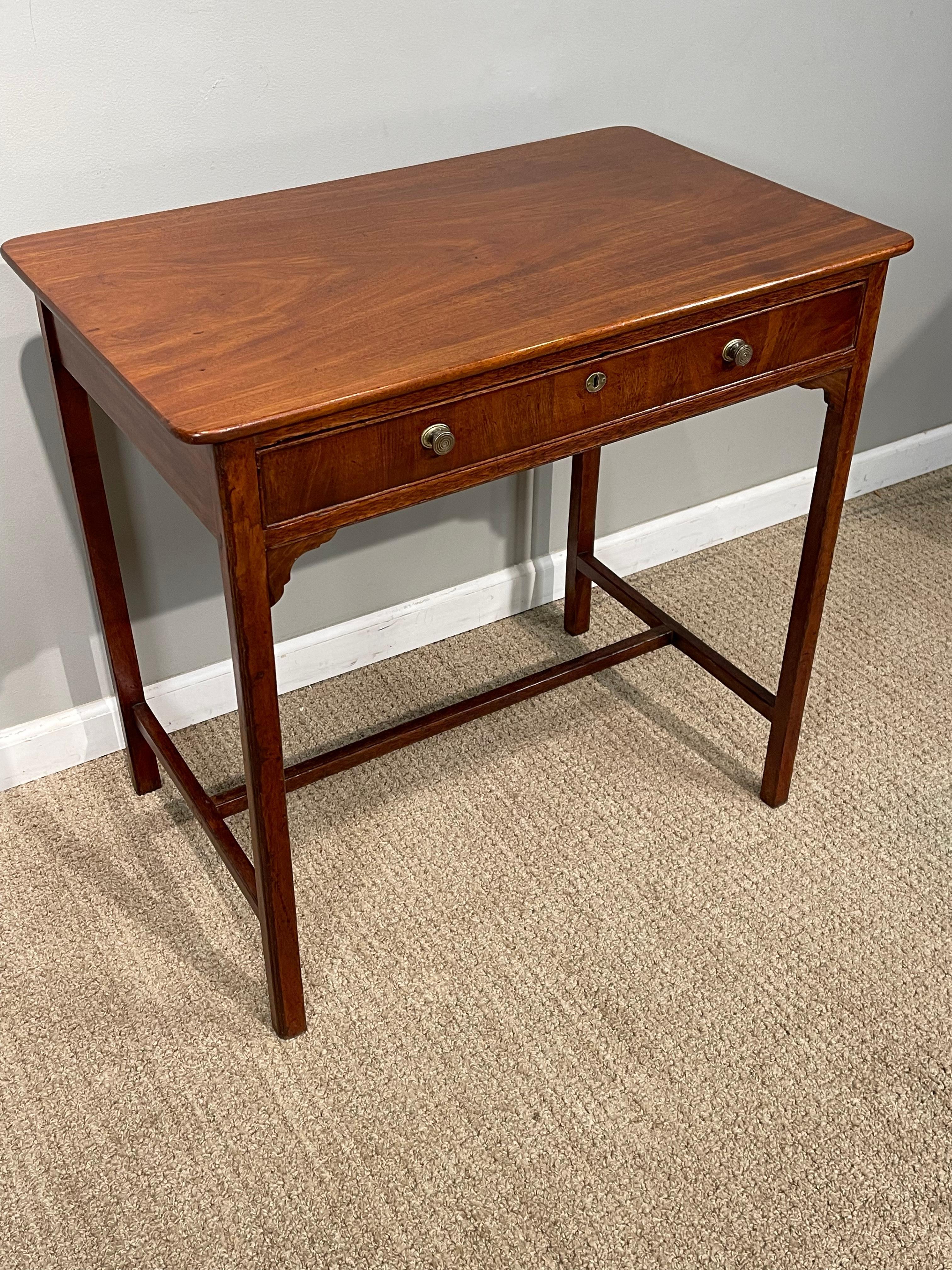 Polished George III Mahogany Single Drawer Side Table