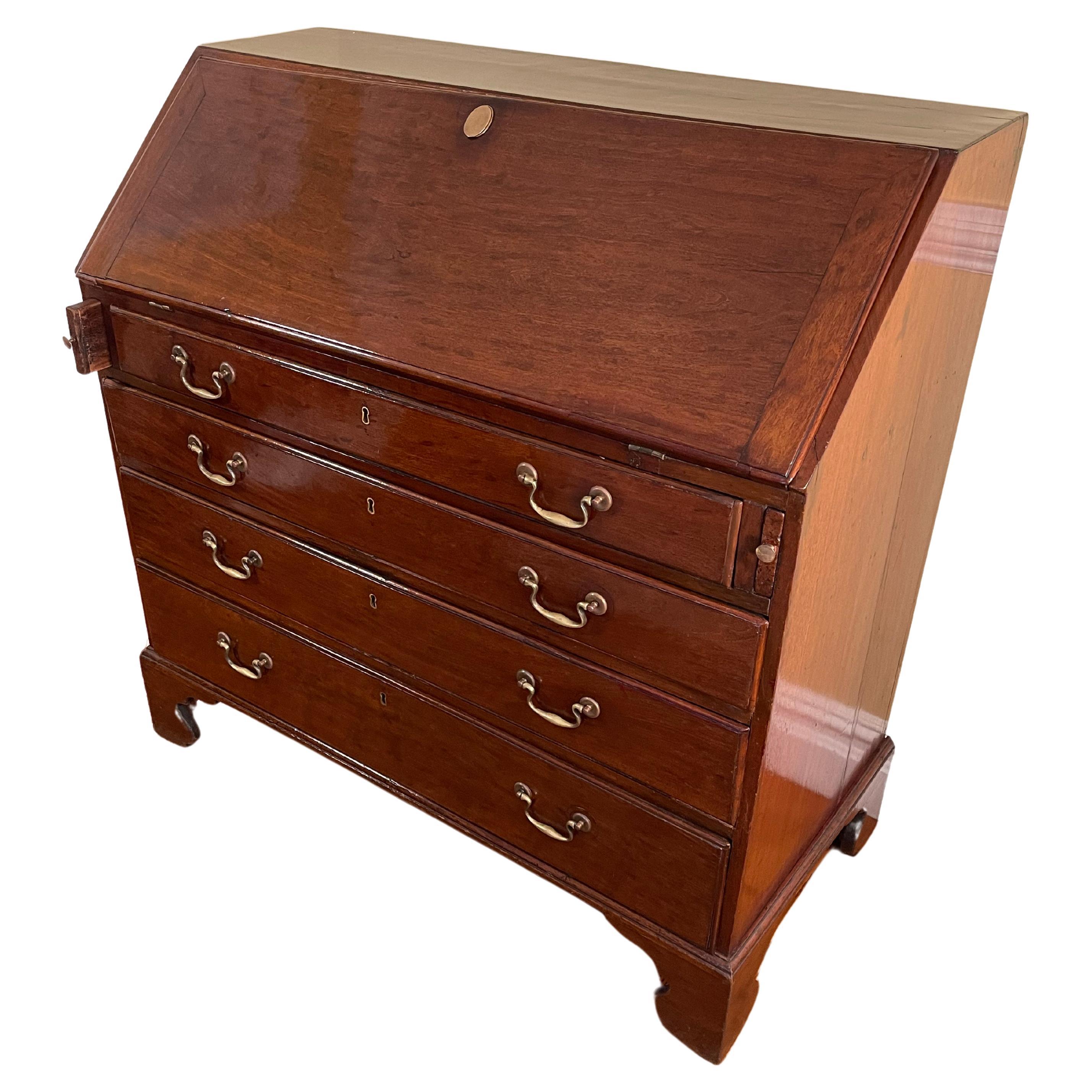 George III Mahogany Slant-Front Bureau