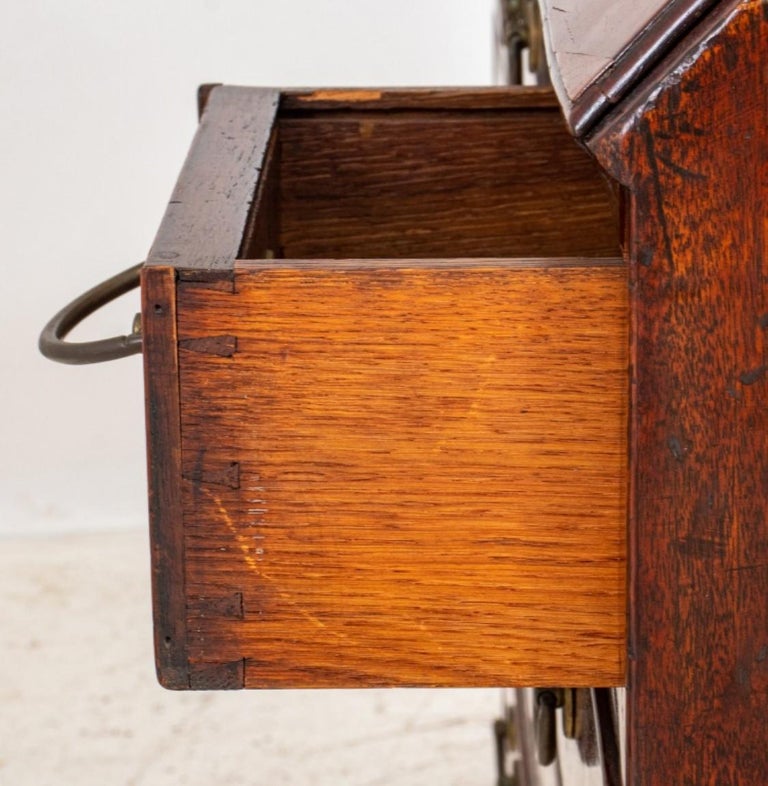 III Mahogany Slant Front Desk With Bookcase For Sale at 1stDibs