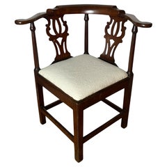 George III mahogany smoker's bow corner chair