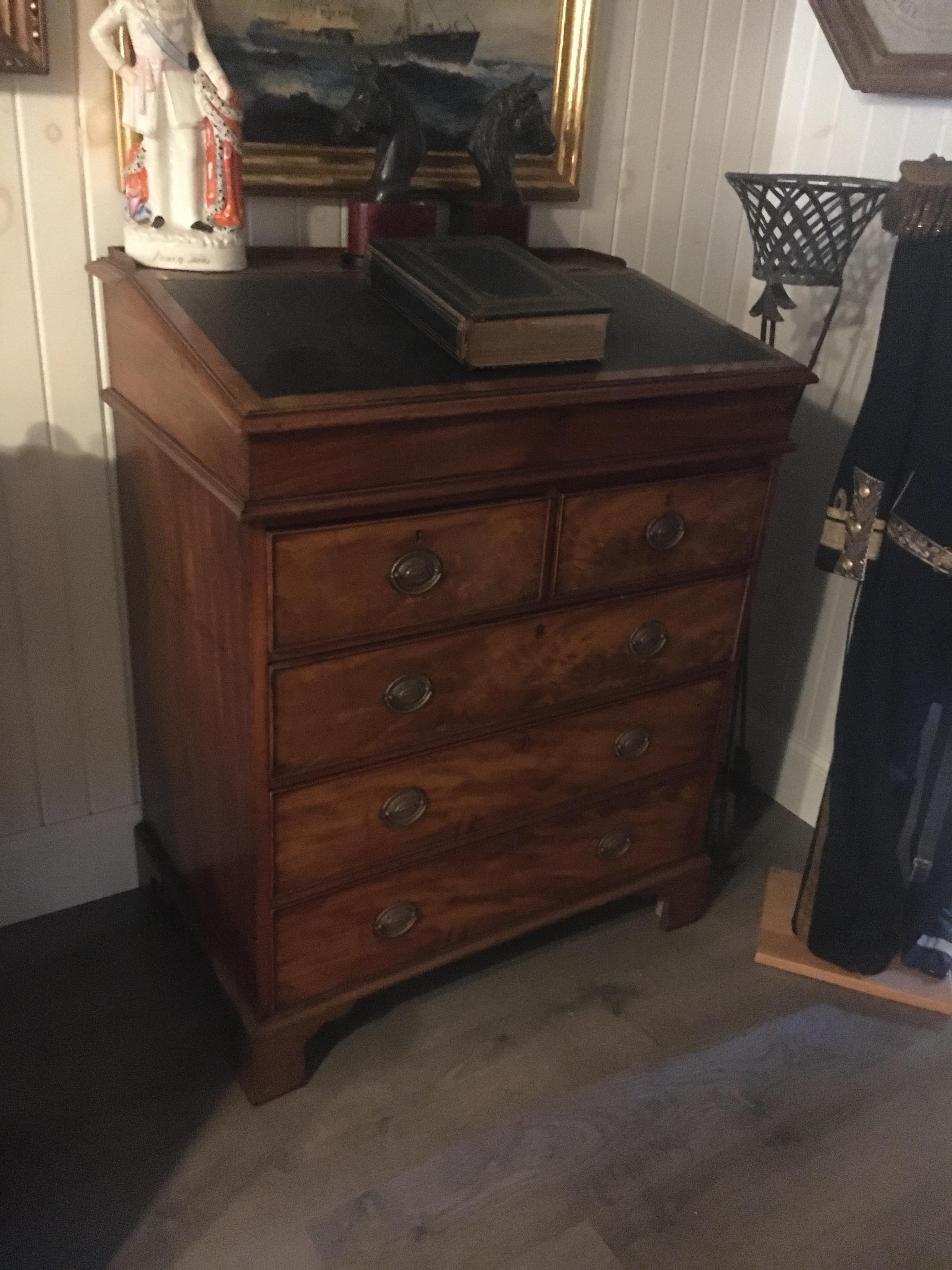 A George III mahogany standing bureau, great library accent piece.