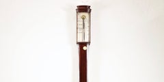 George III Mahogany Stick Barometer by Noted London Makers
