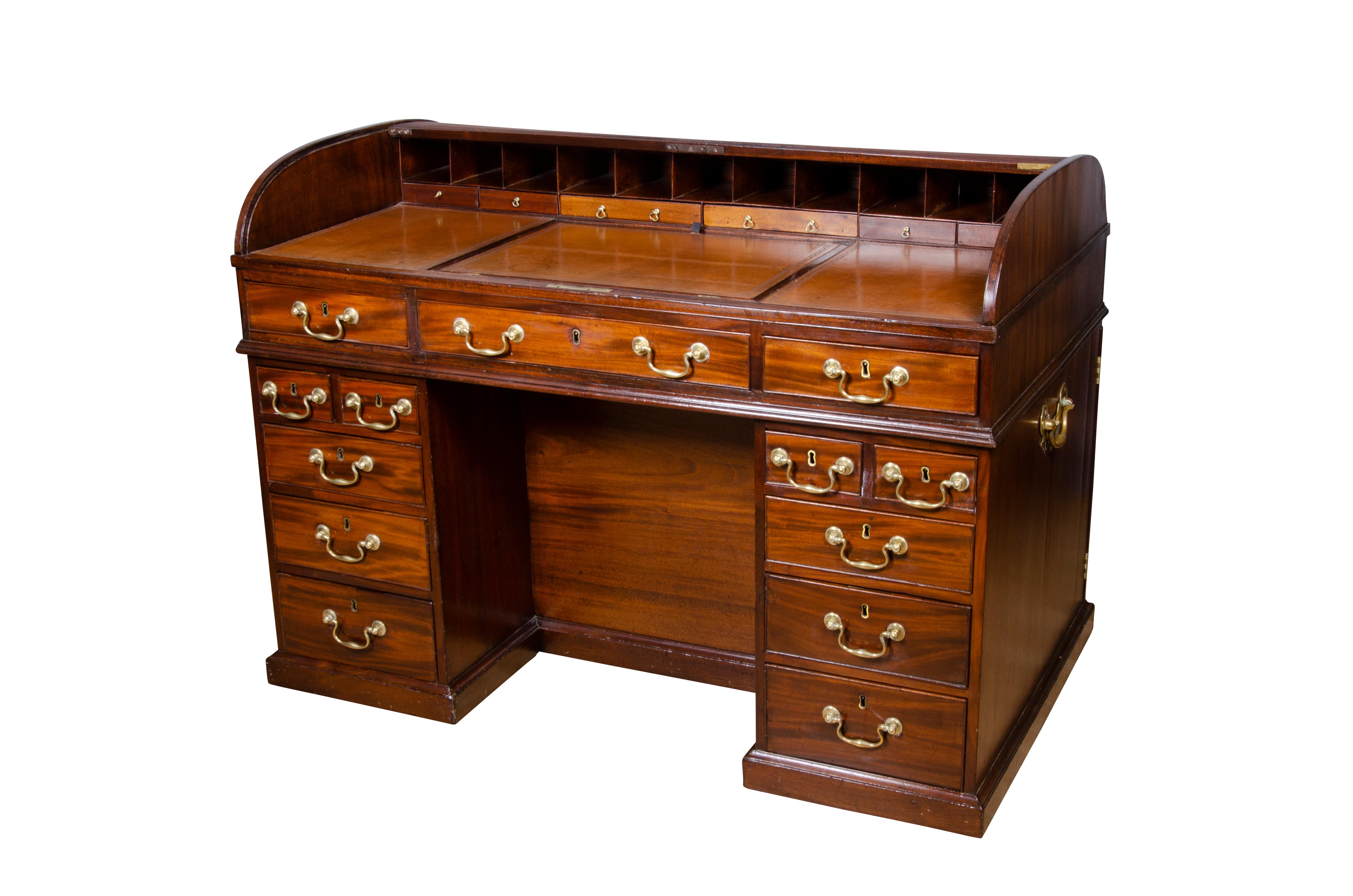 George III Mahogany Tambour Desk 1