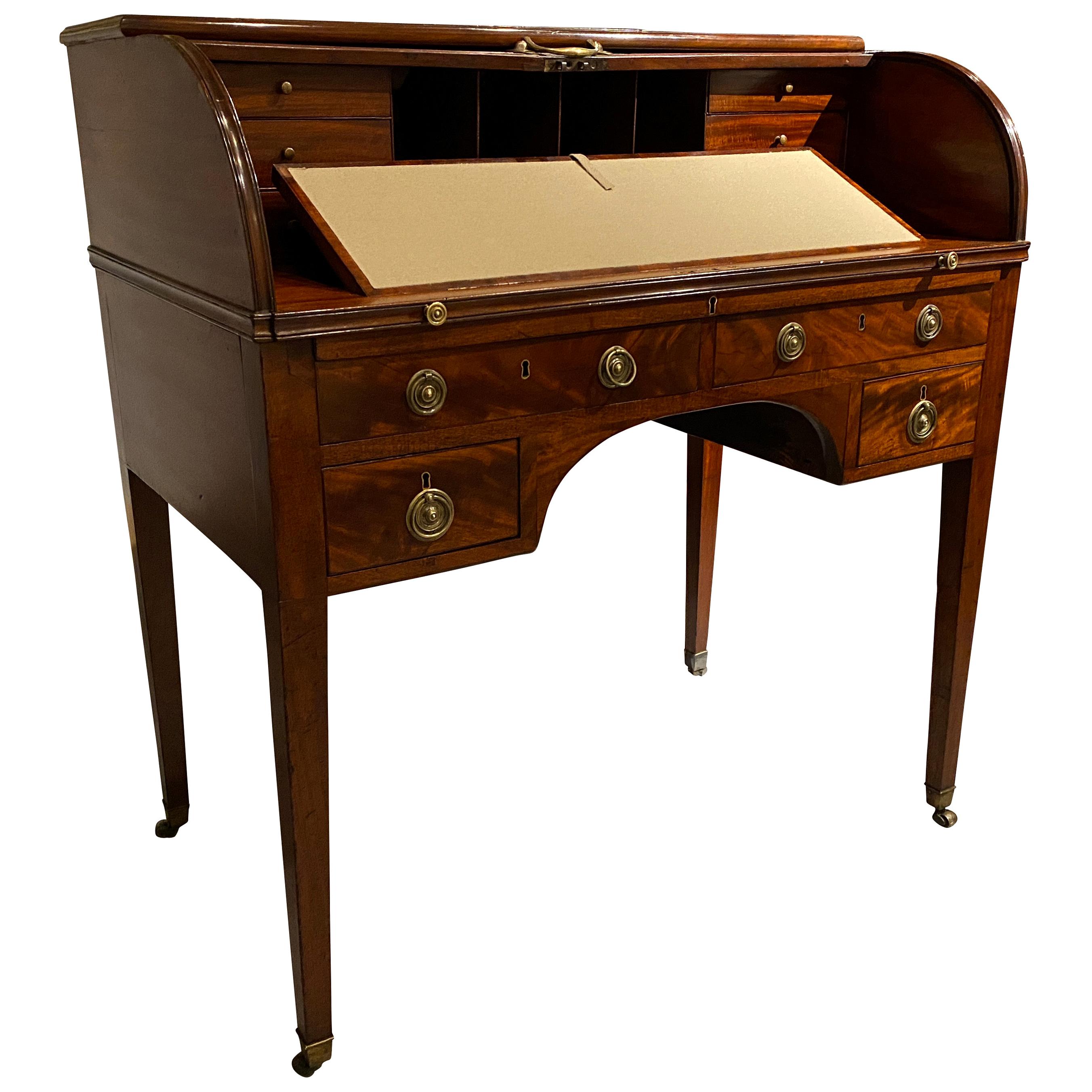 George III Mahogany Tambour Desk