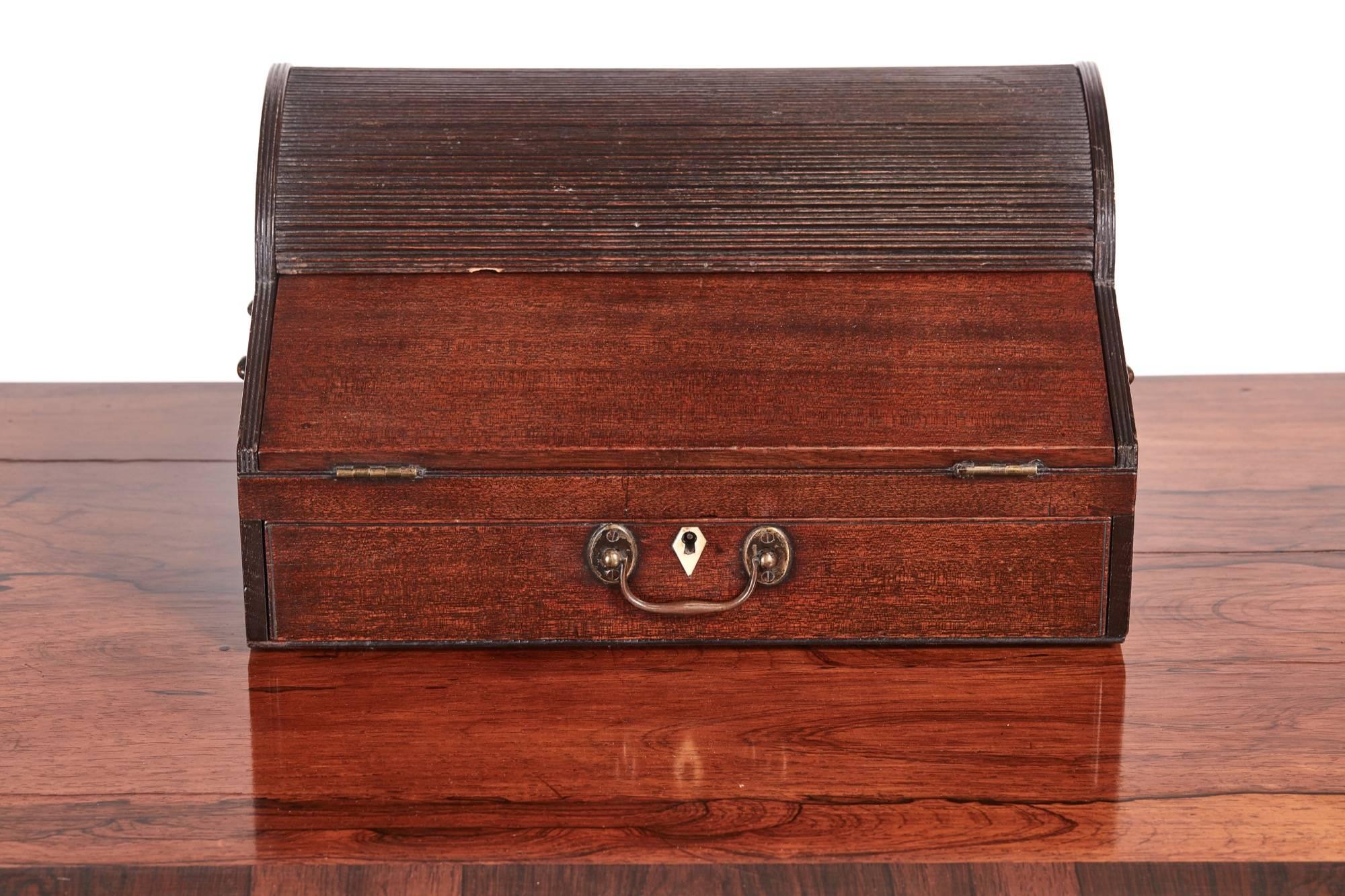 George III Mahogany Tambour Top Writing box 5