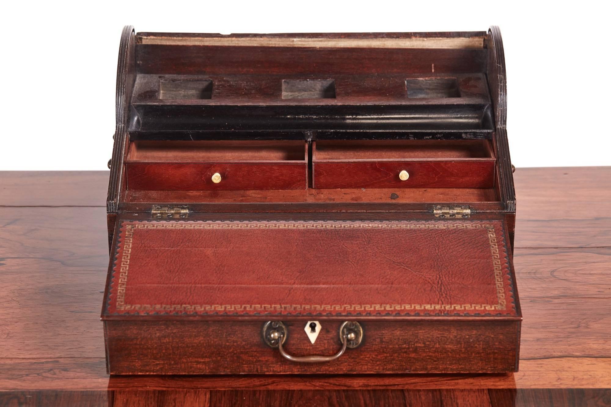 19th Century George III Mahogany Tambour Top Writing box