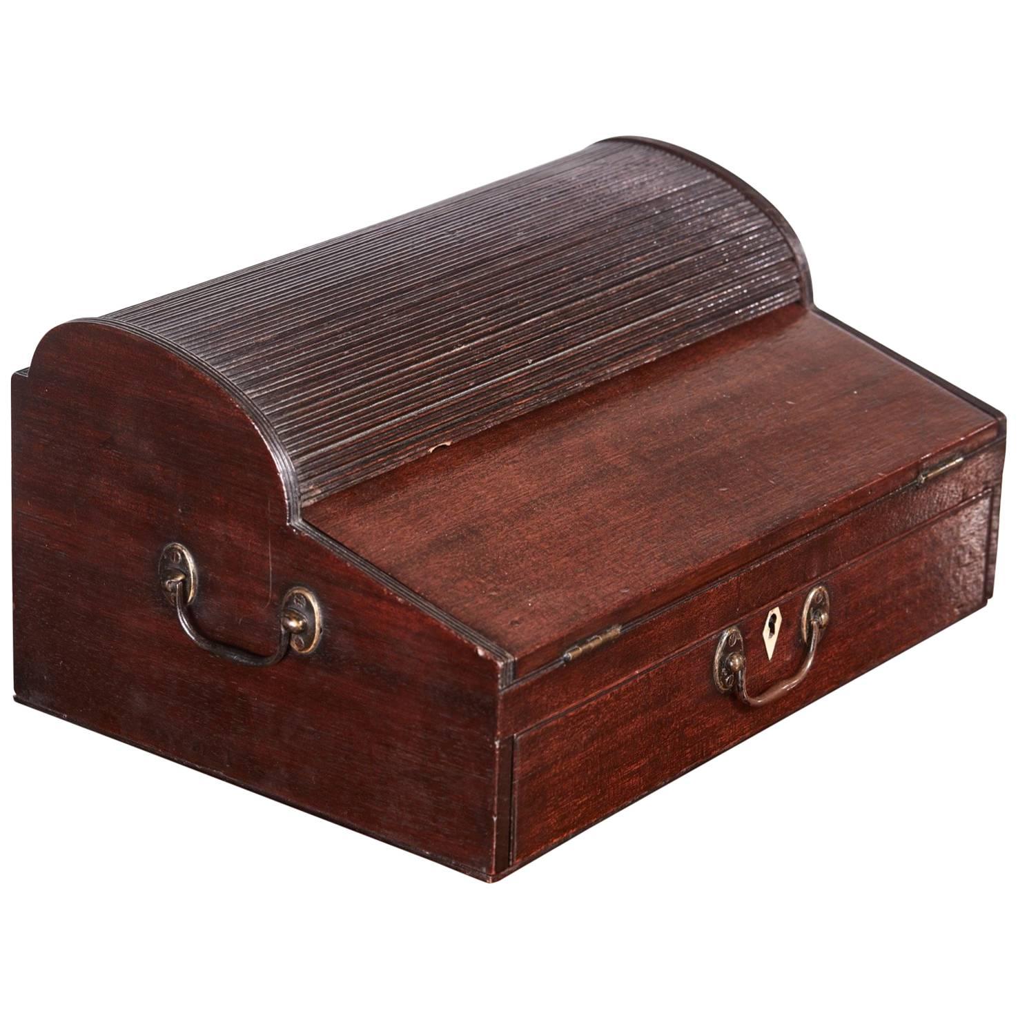 George III Mahogany Tambour Top Writing box