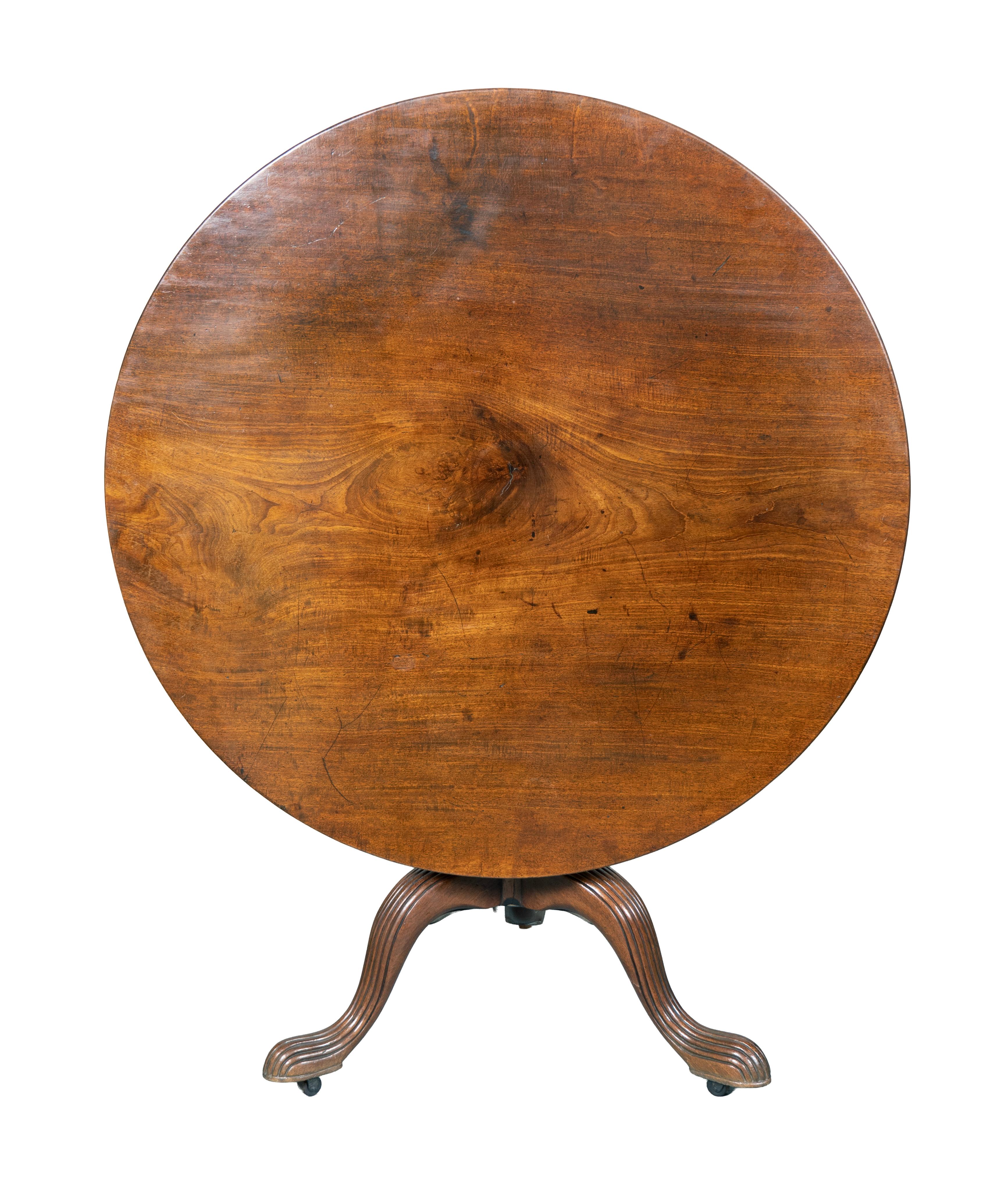 George III Mahogany Tea Table In Good Condition For Sale In Essex, MA