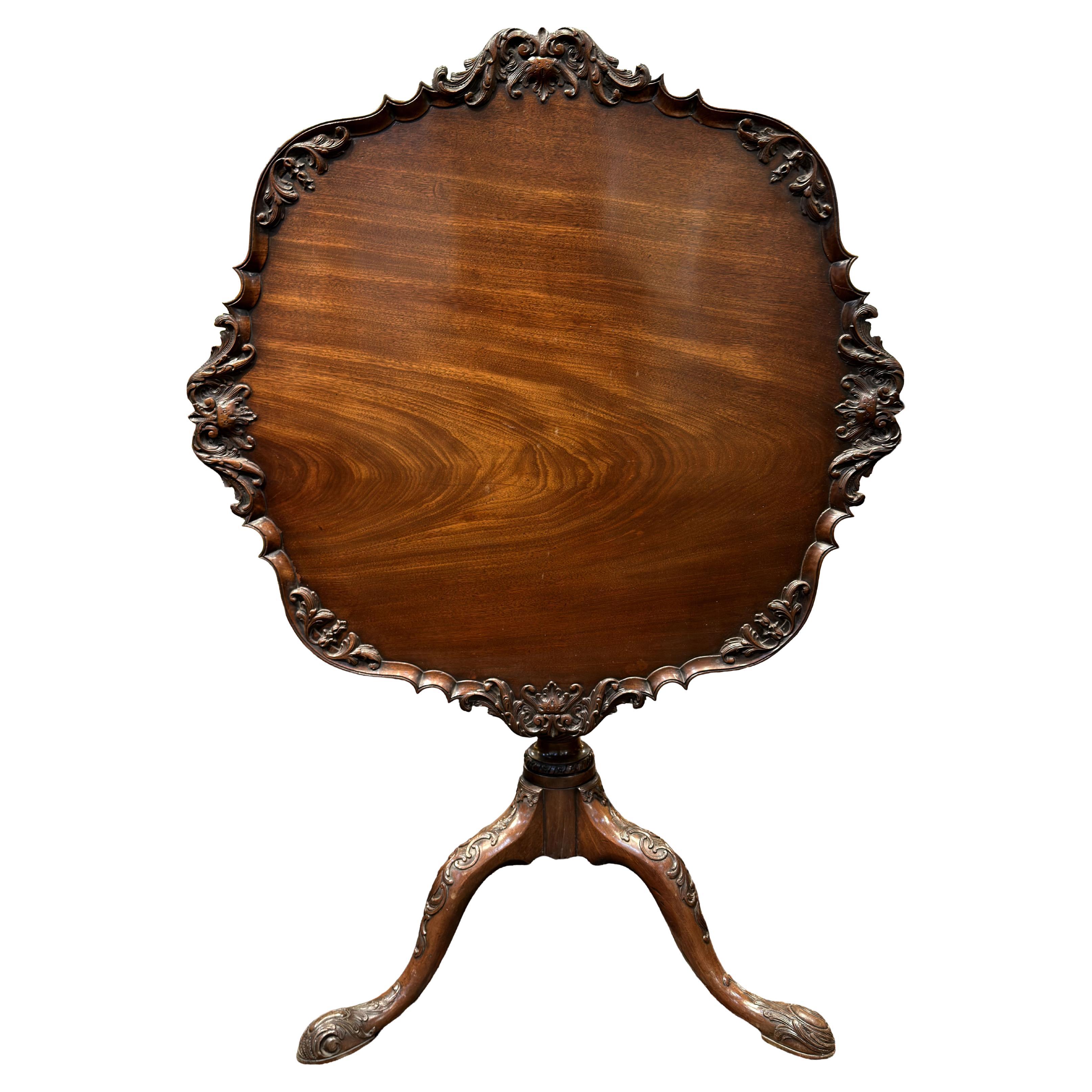 George III Mahogany Tea Table For Sale