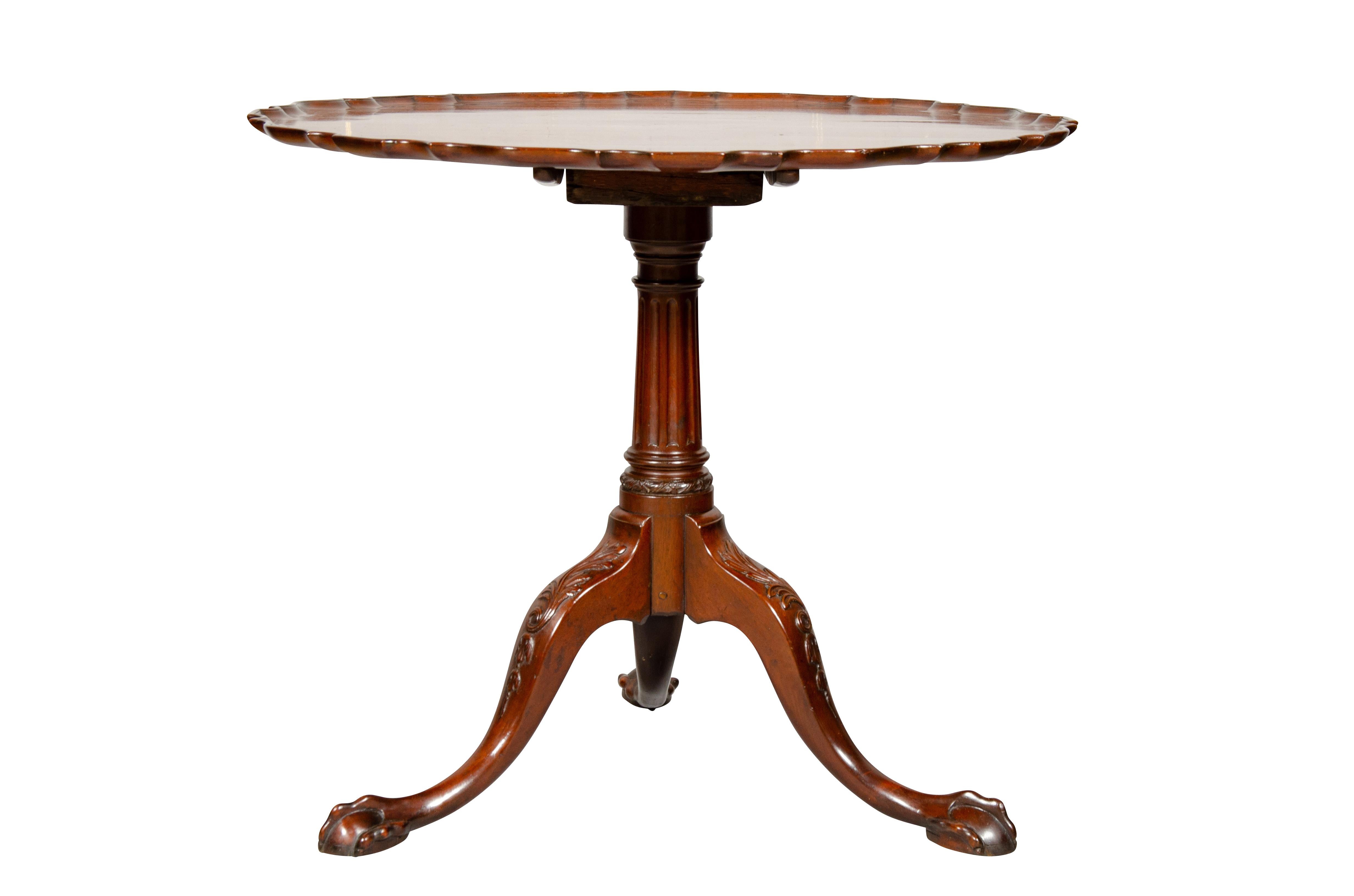 English George III Mahogany Tilt Top Table For Sale