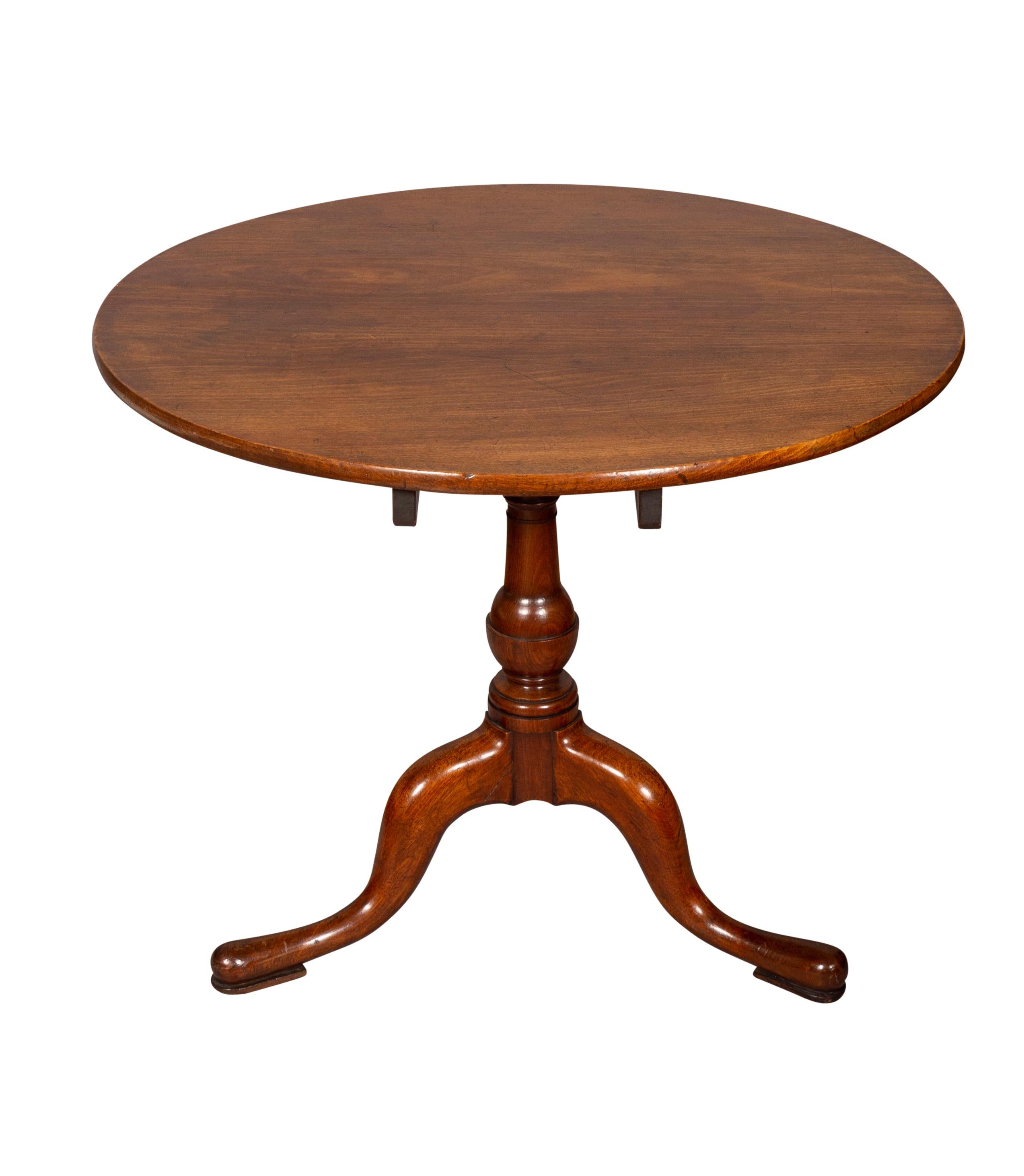 George III Mahogany Tilt Top Table In Good Condition For Sale In Essex, MA
