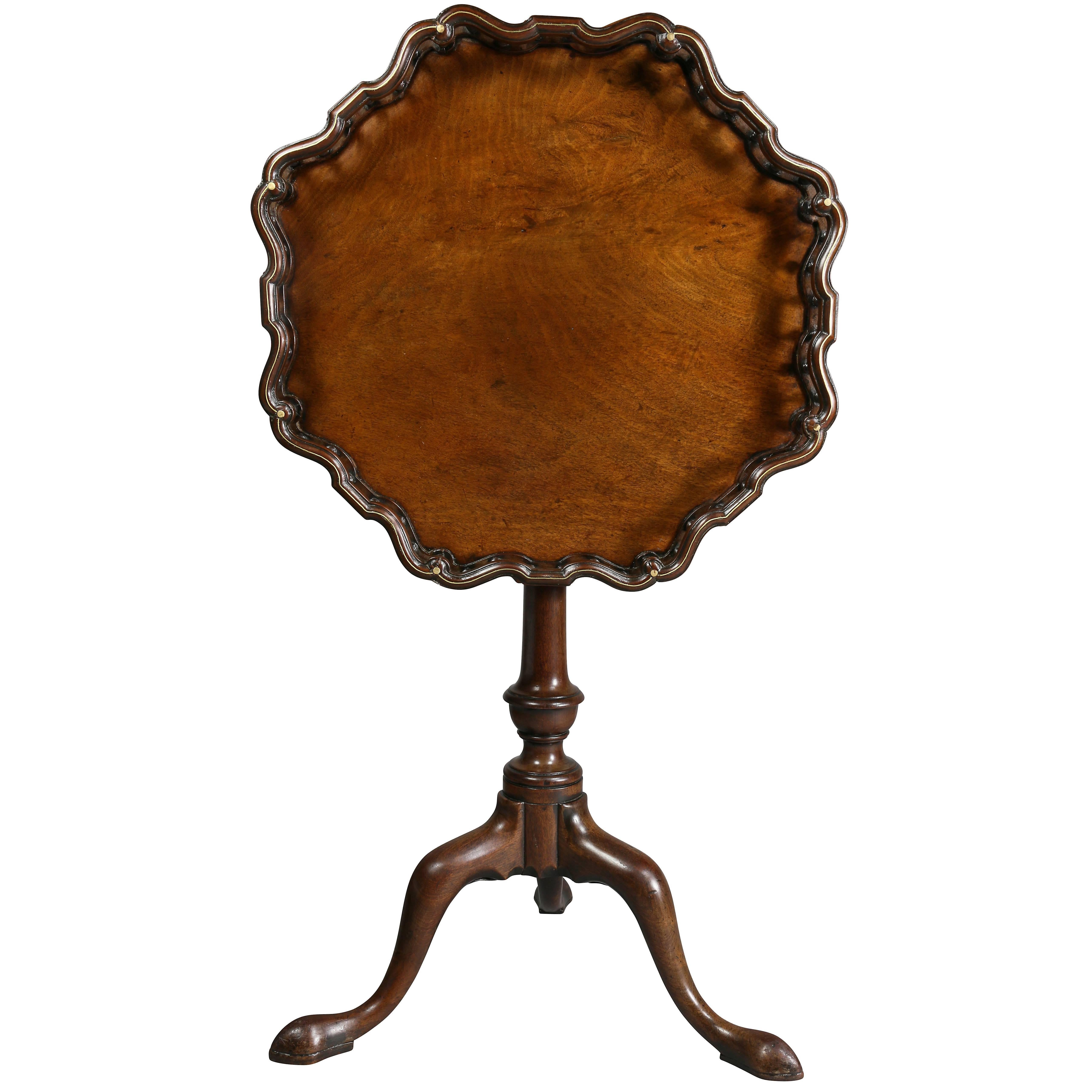 Teetisch mit Kachelplatte aus Mahagoni im Stil von Georg III. im Angebot