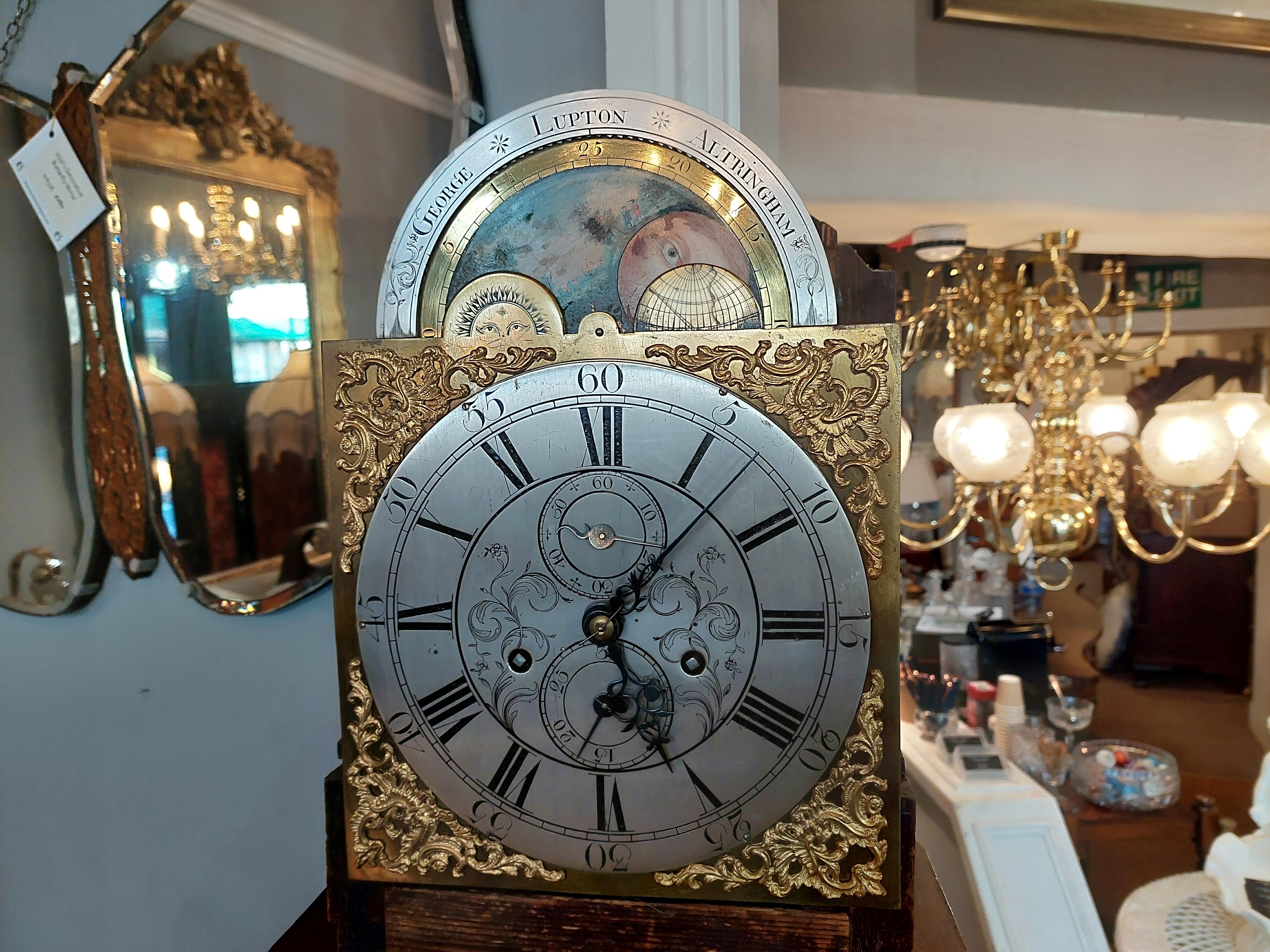 English George III Mahogany Timepiece by George Lupton – Altrincham c1780