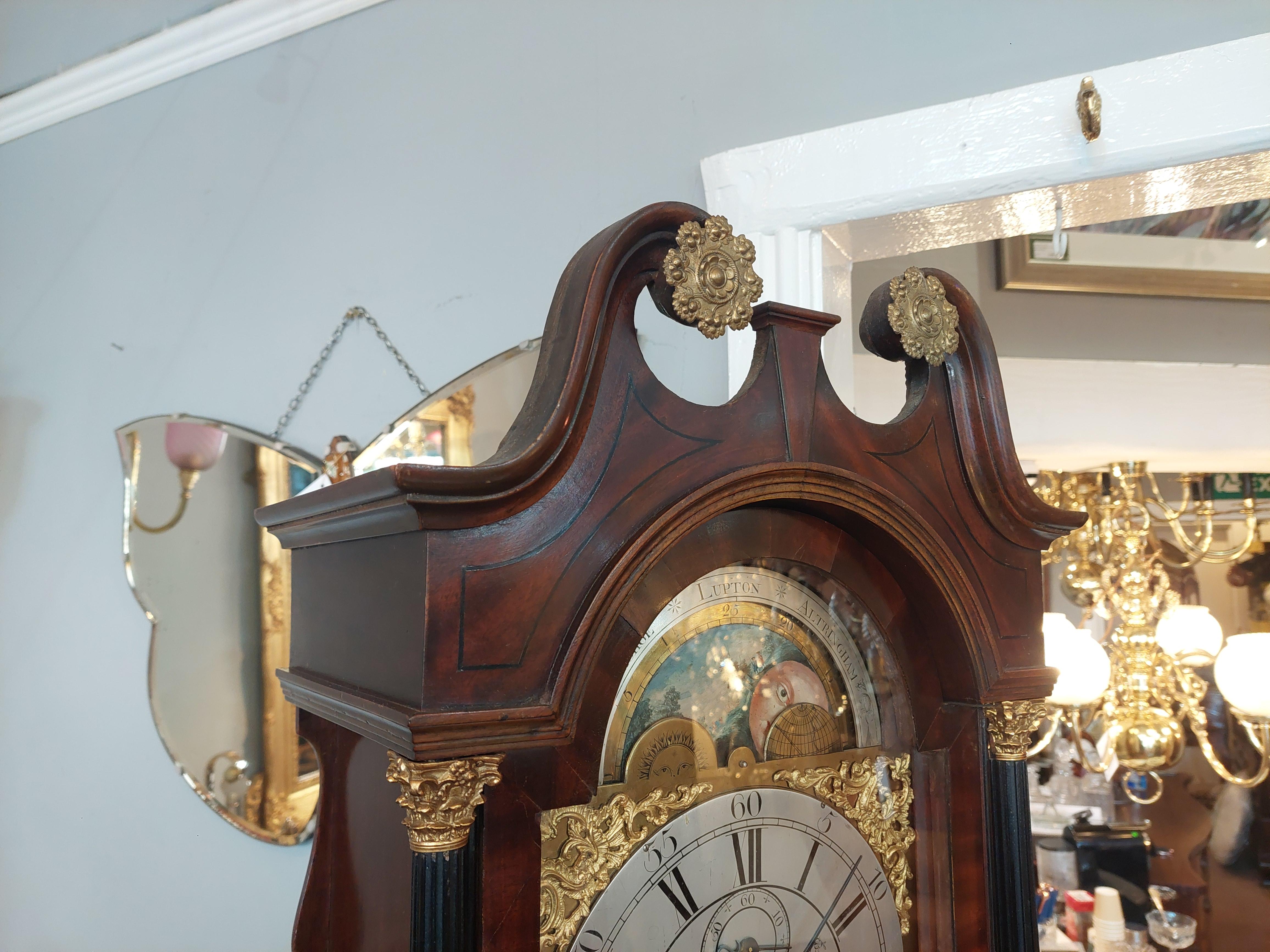 Lead George III Mahogany Timepiece by George Lupton – Altrincham c1780