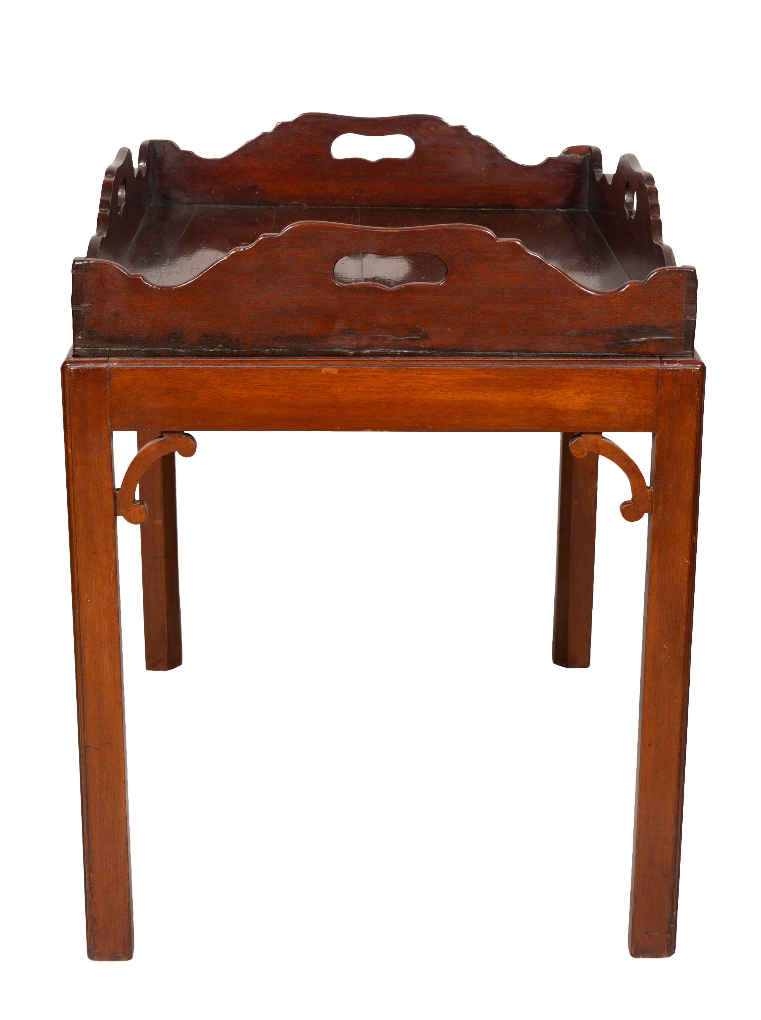 Georgian George III Mahogany Tray Table For Sale