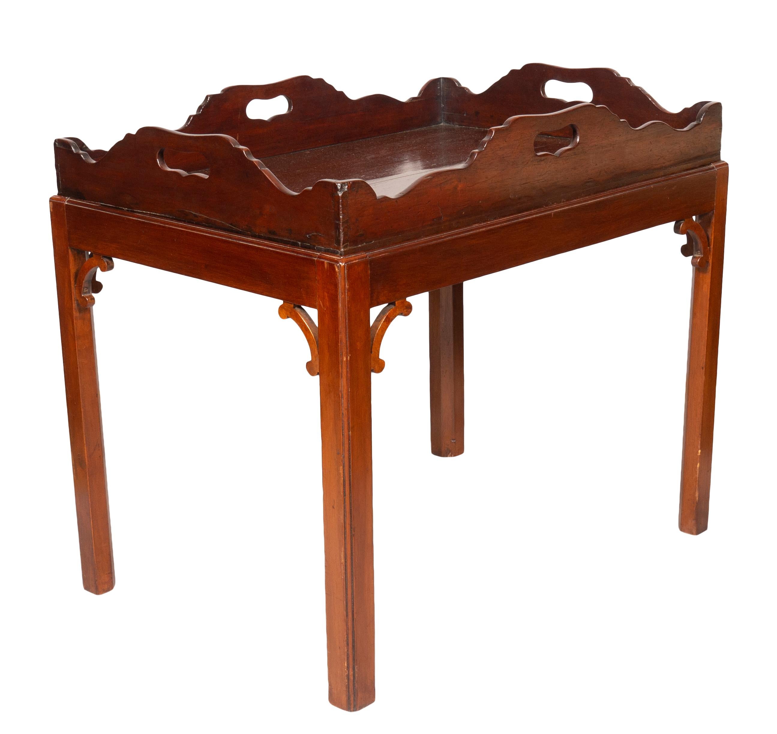 Late 18th Century George III Mahogany Tray Table For Sale