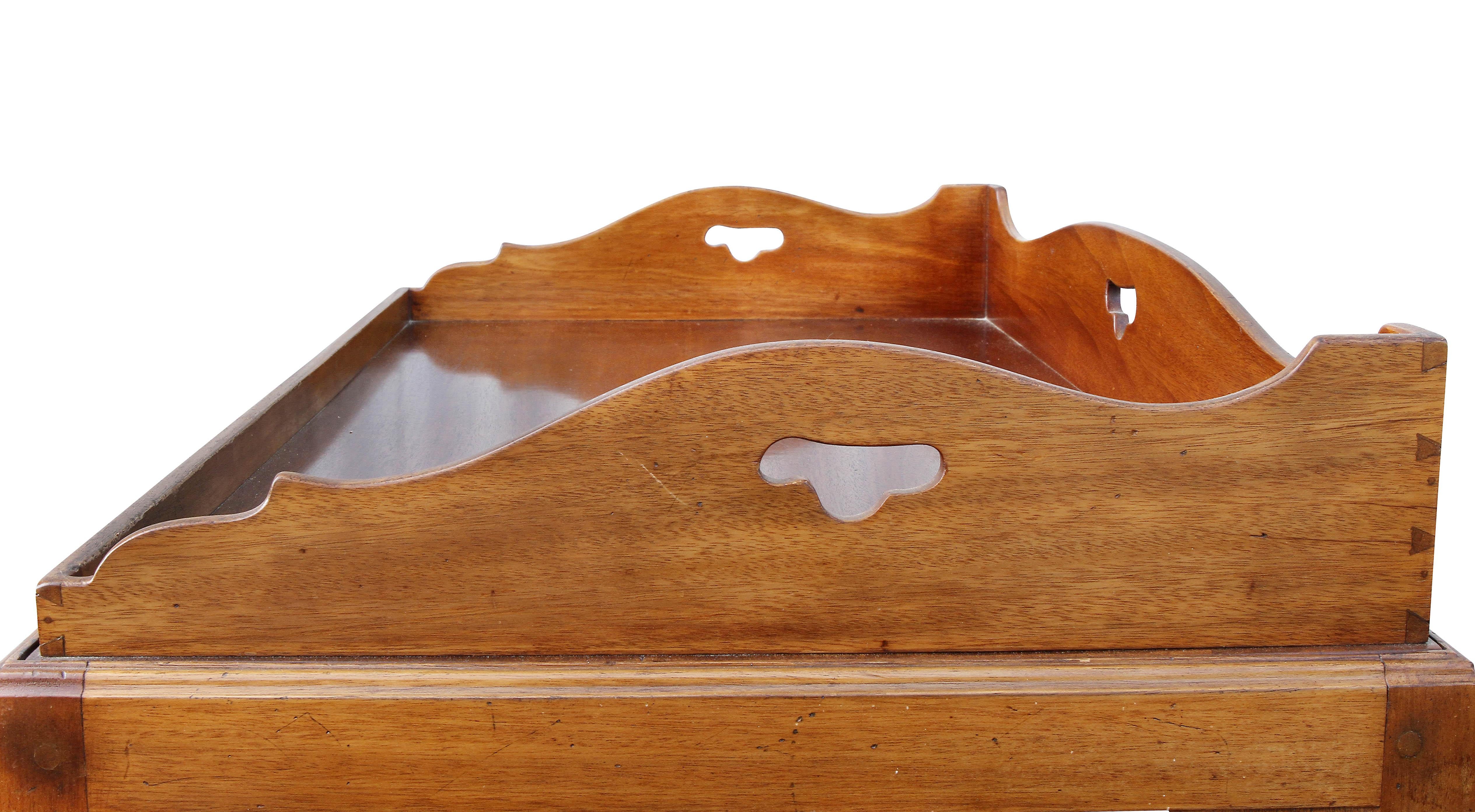 George III Mahogany Tray Top Coffee Table on Later Stand 2