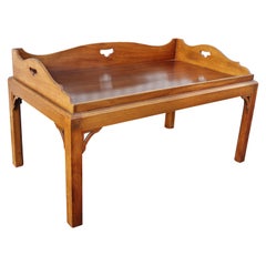 George III Mahogany Tray Top Coffee Table on Later Stand