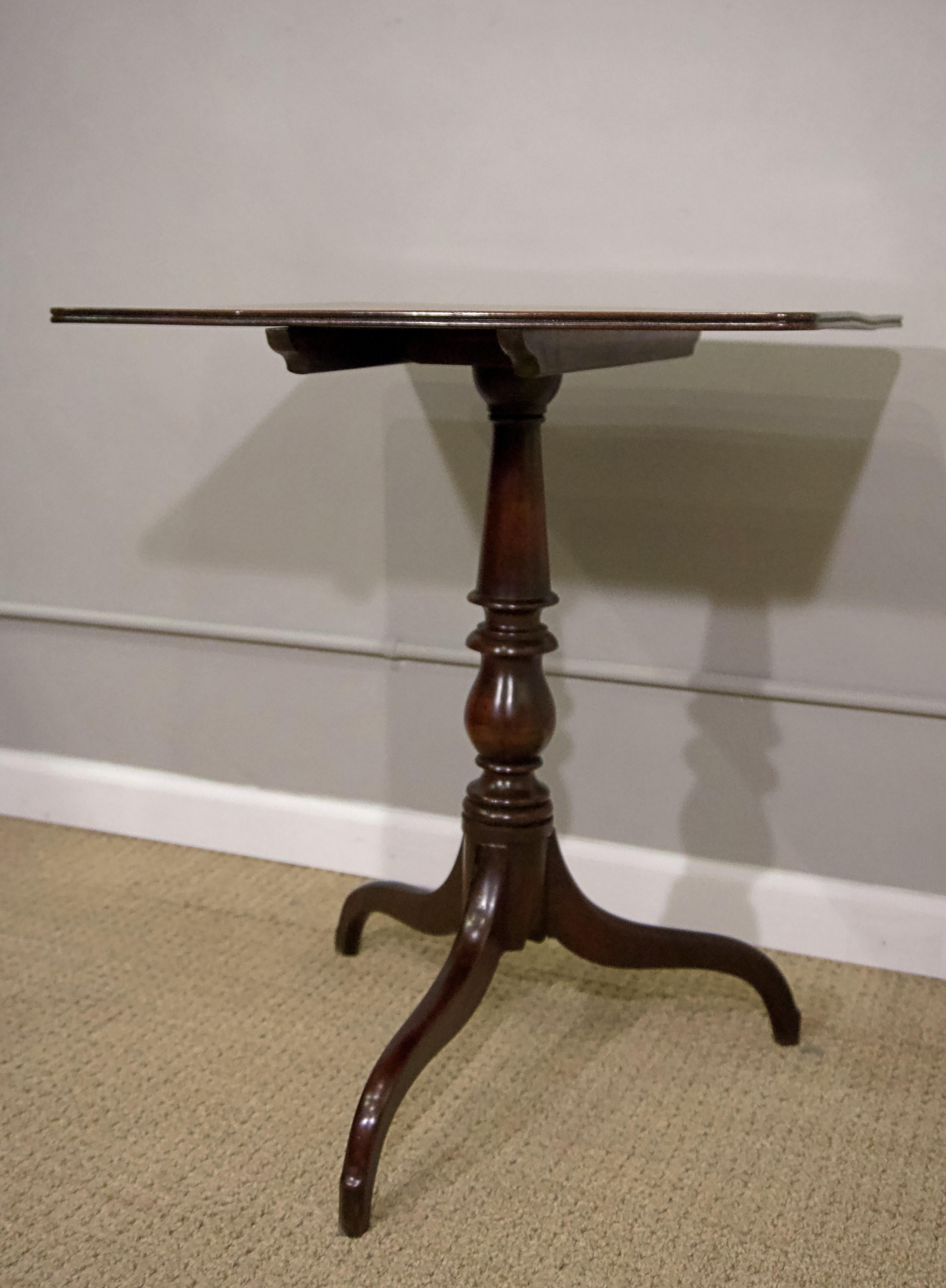 George III mahogany tripod table, circa 1800.