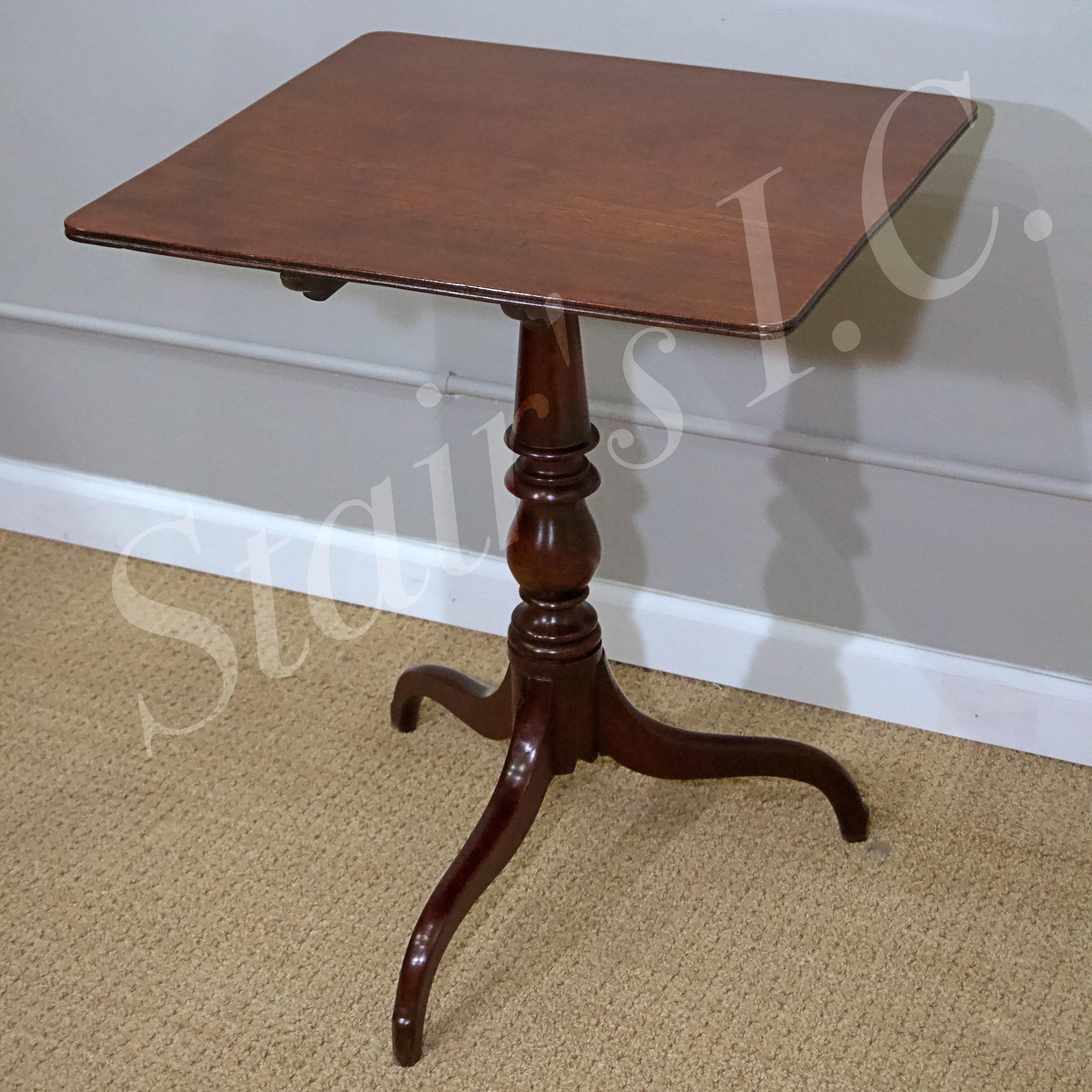 Polished George III Mahogany Tripod Table For Sale