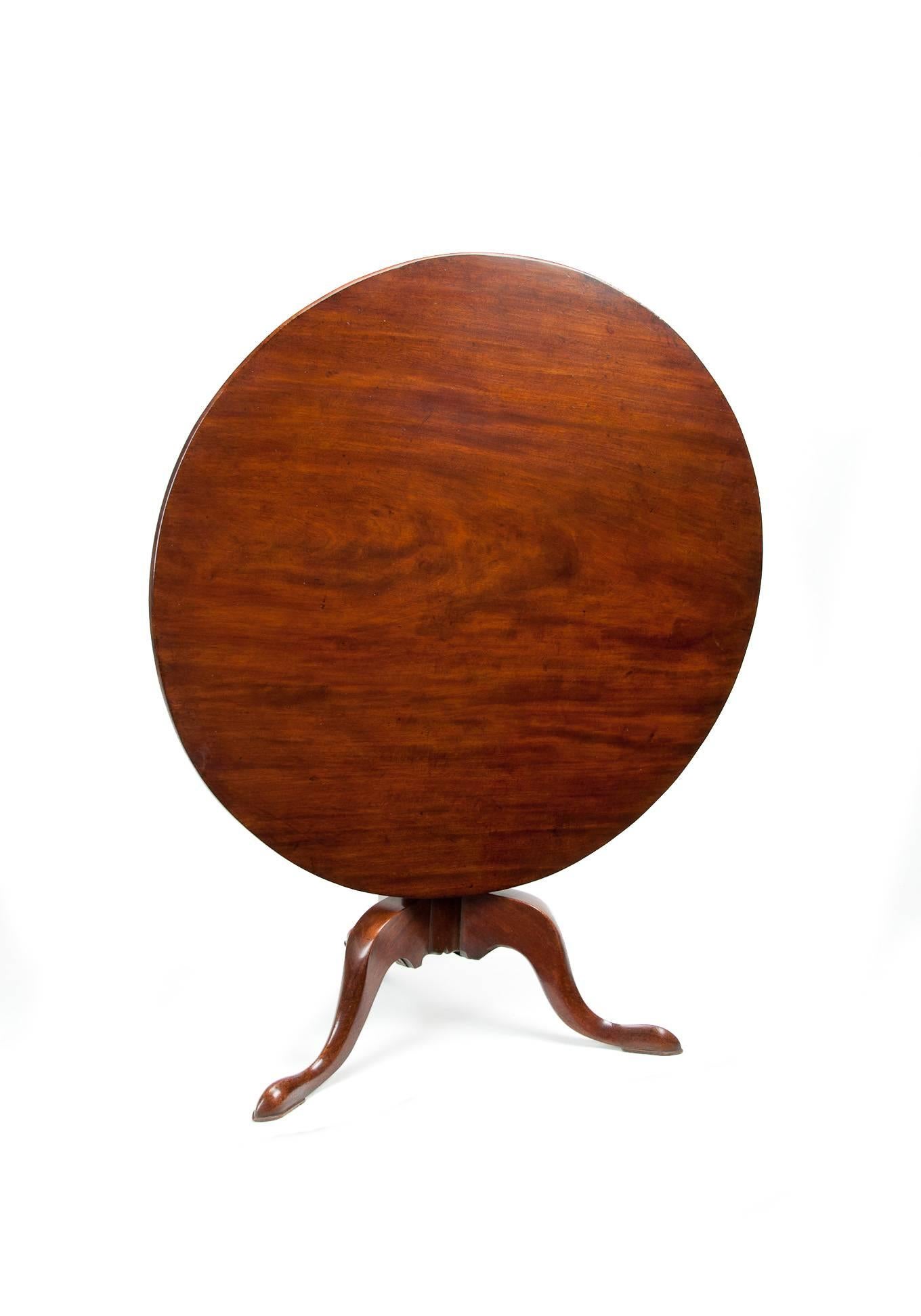 18th Century George III Mahogany Tripod Table of Large Proportions