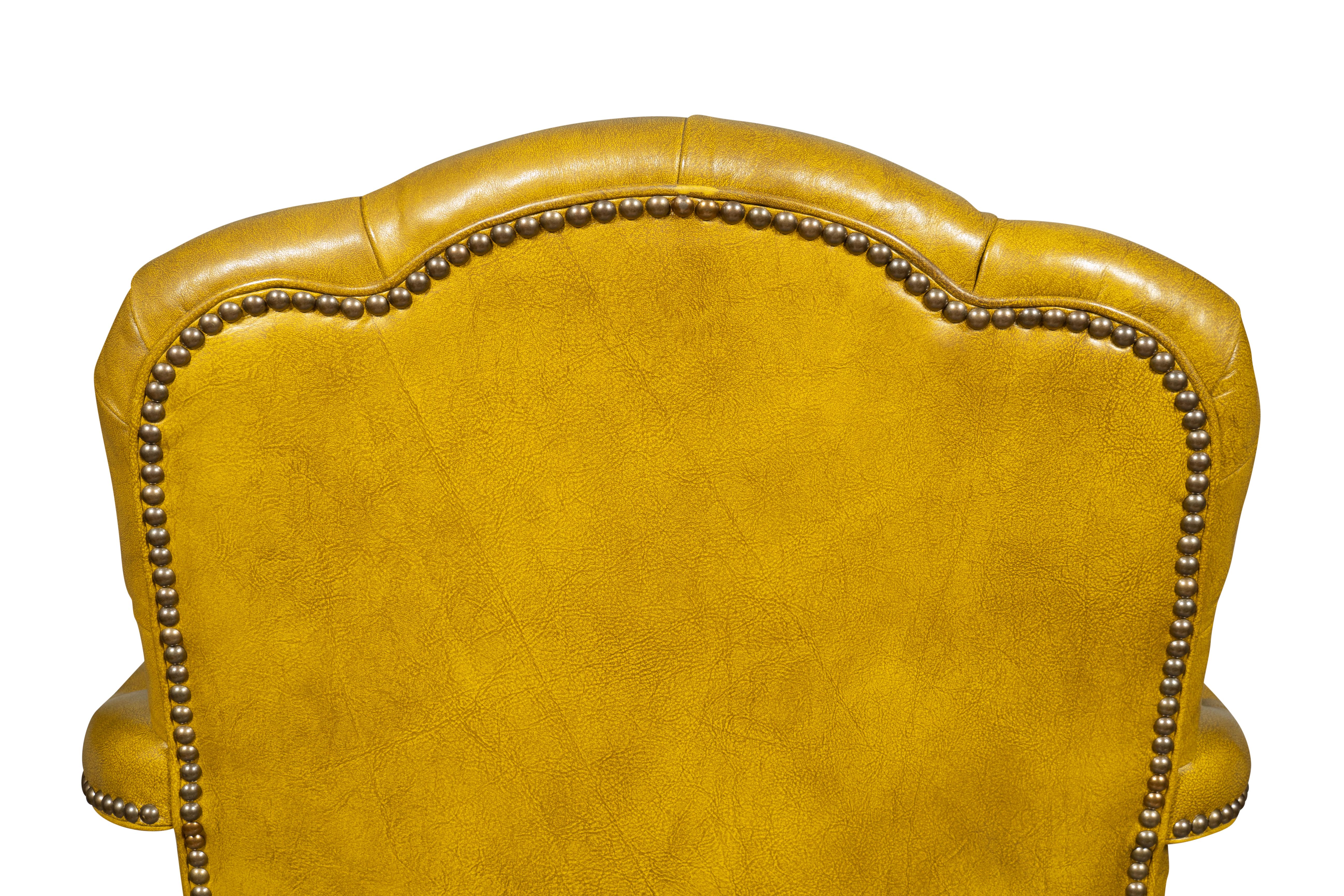Sillón Jorge III de caoba y cuero acolchado en venta 7