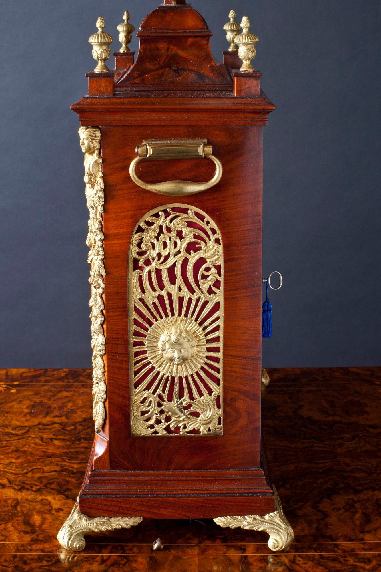 English George III Mahogany Twin Fusee Verge Bracket Clock by Thomas Pace, London For Sale