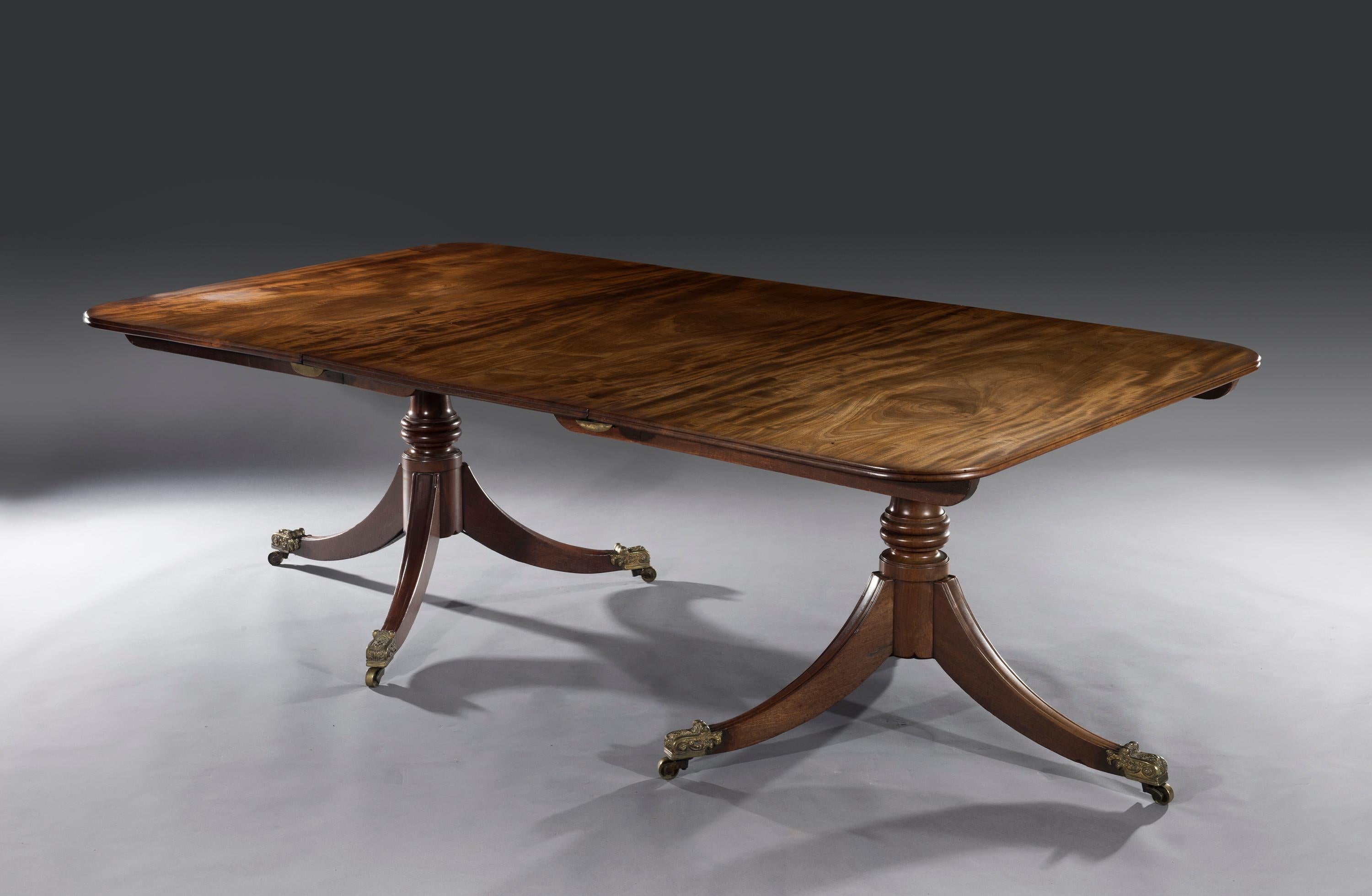 George III Mahogany Twin Pedestal Dining Table For Sale 2