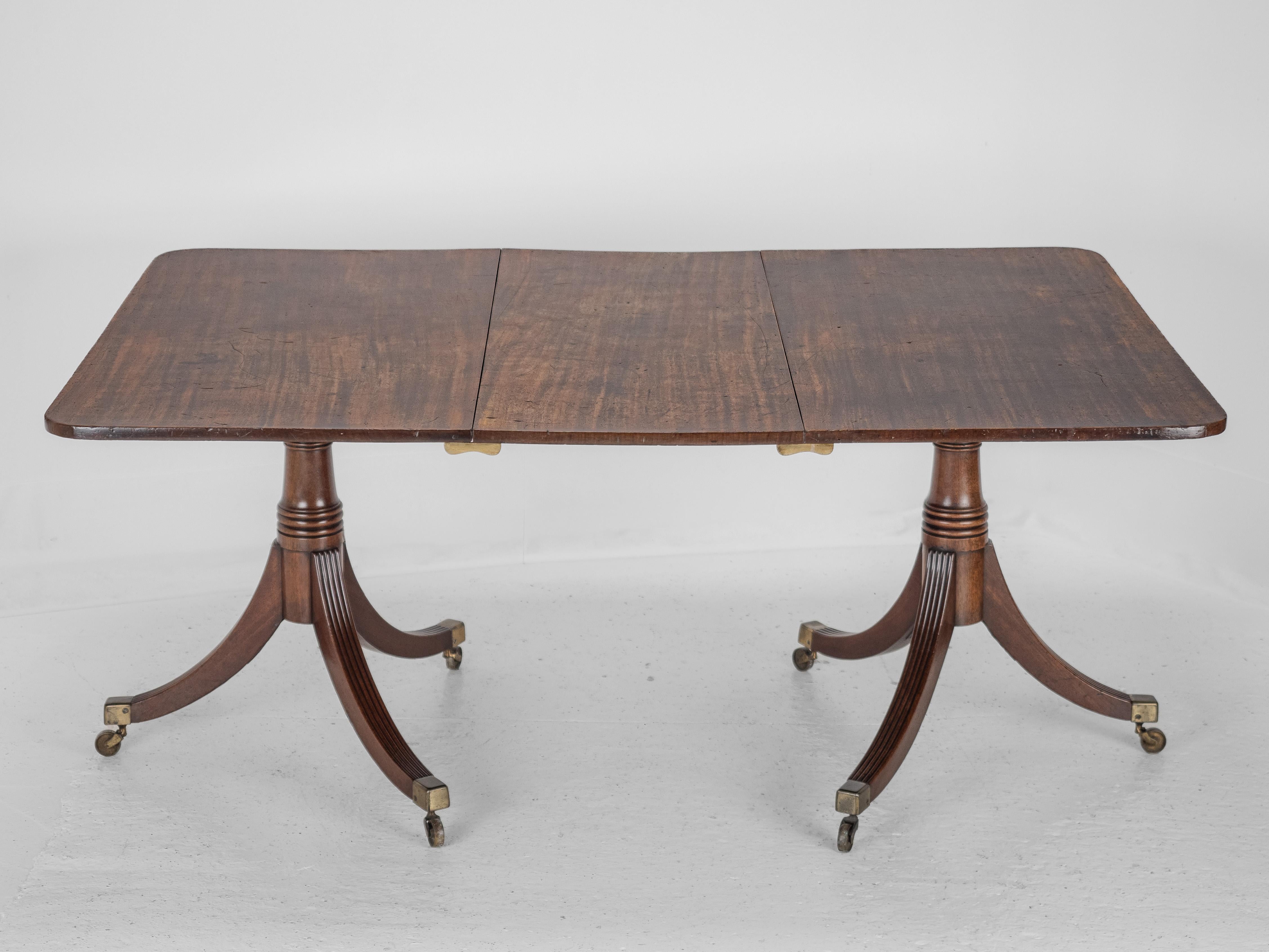 George III Mahogany Twin Pedestal Extending Dining Table, Late c.18th, Georgian For Sale 7