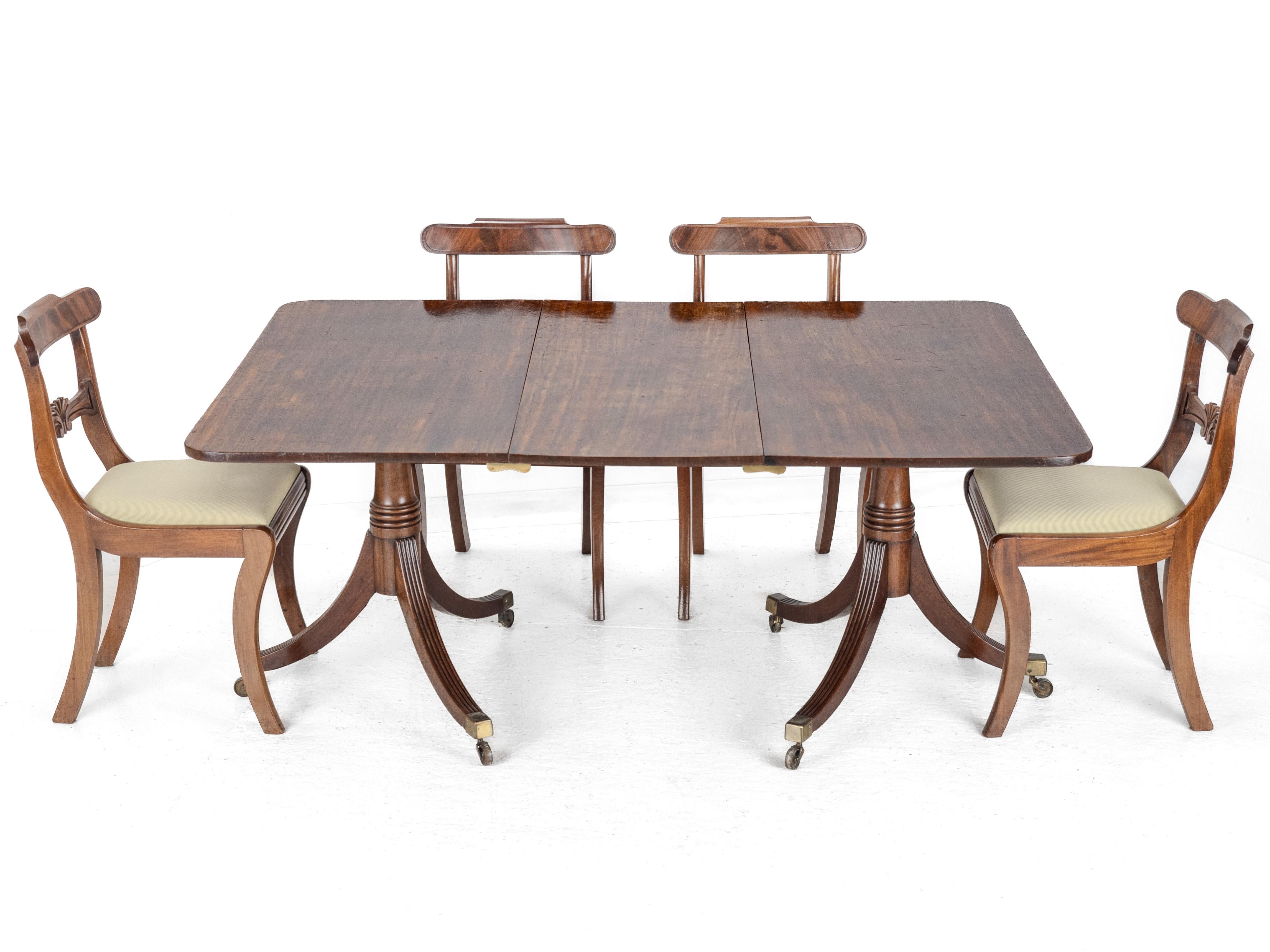 George III Mahogany Twin Pedestal Extending Dining Table, Late c.18th, Georgian In Good Condition For Sale In Leeds, GB