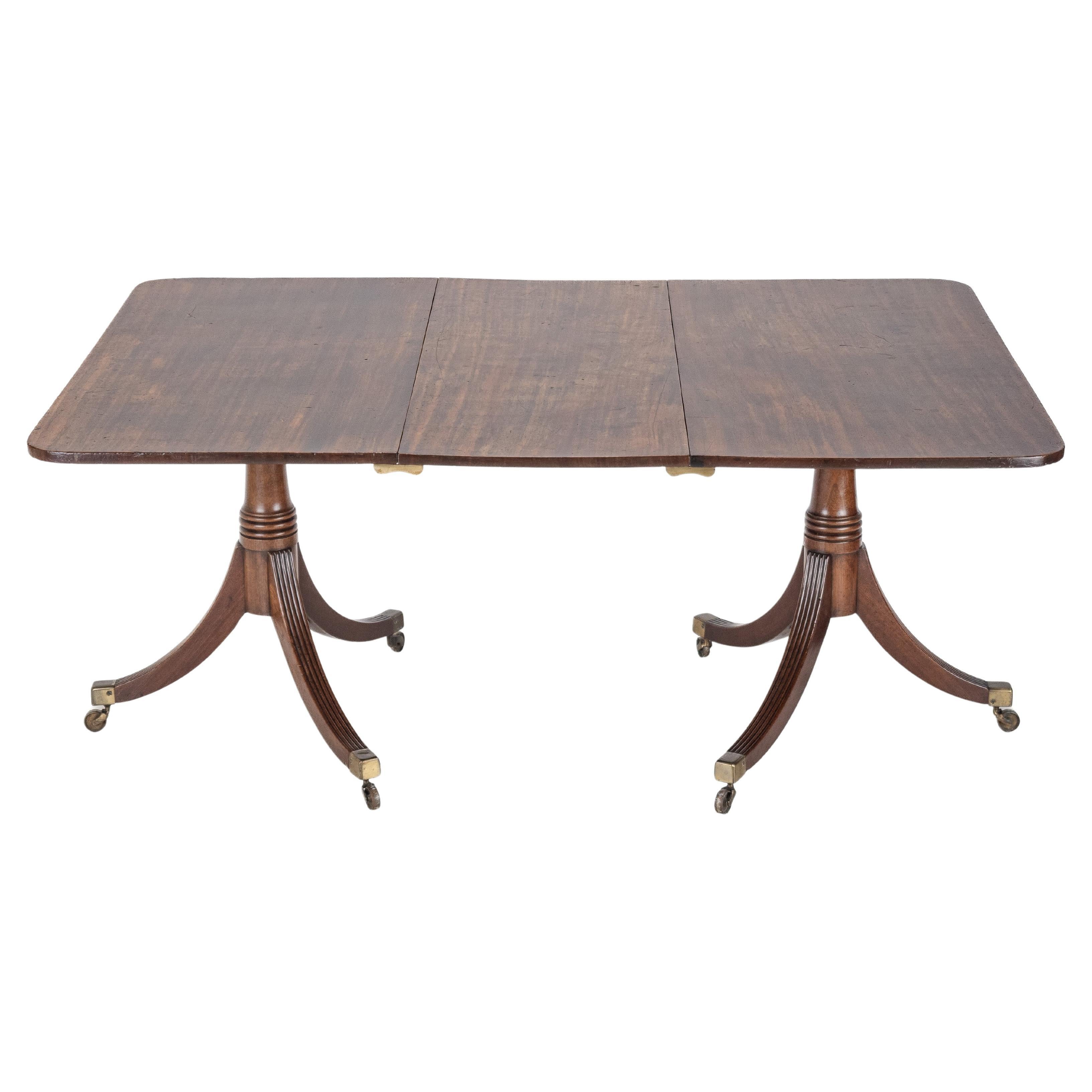 George III Mahogany Twin Pedestal Extending Dining Table, Late c.18th, Georgian
