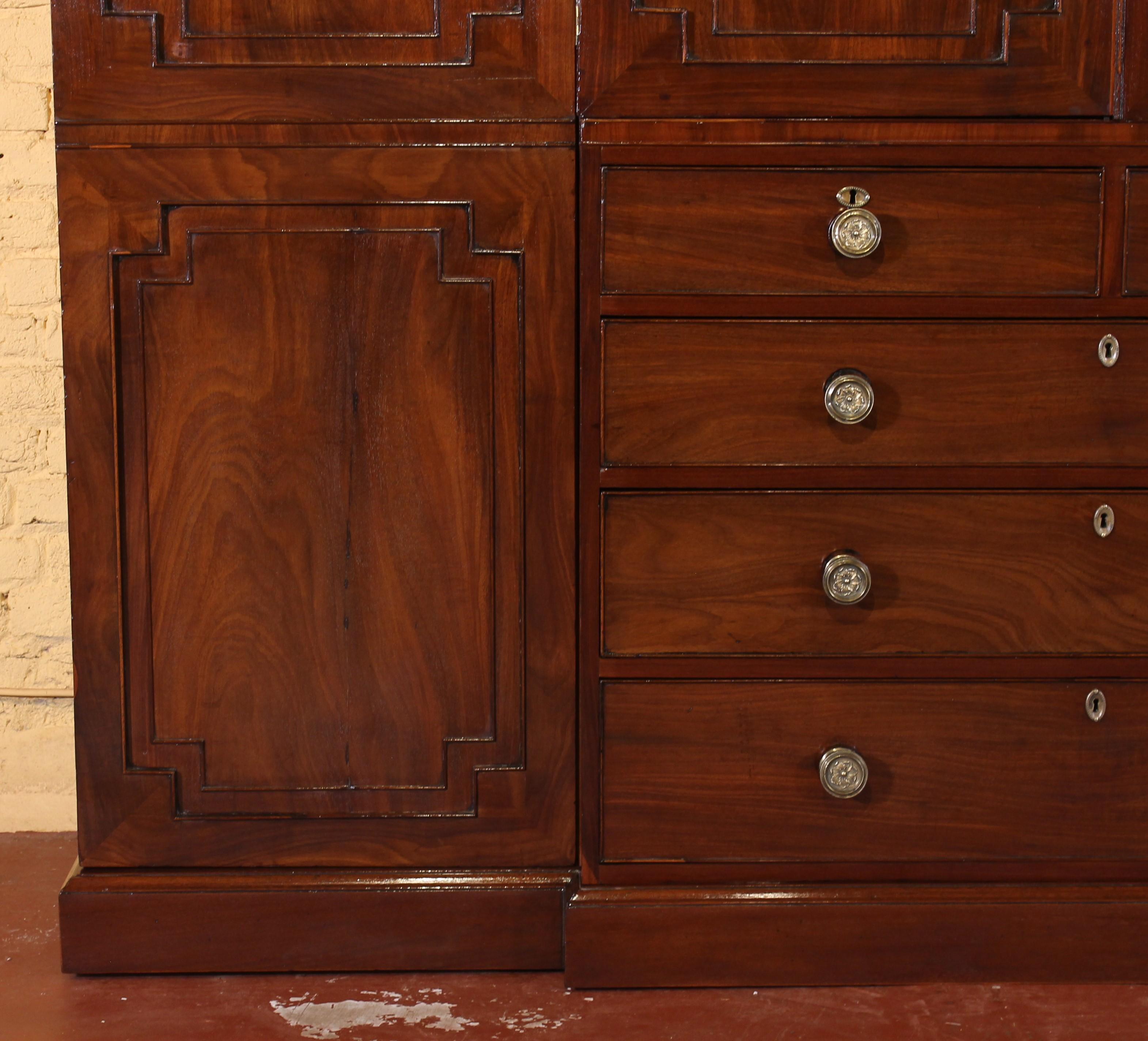 British George III Mahogany Wardrobe Or Dressing