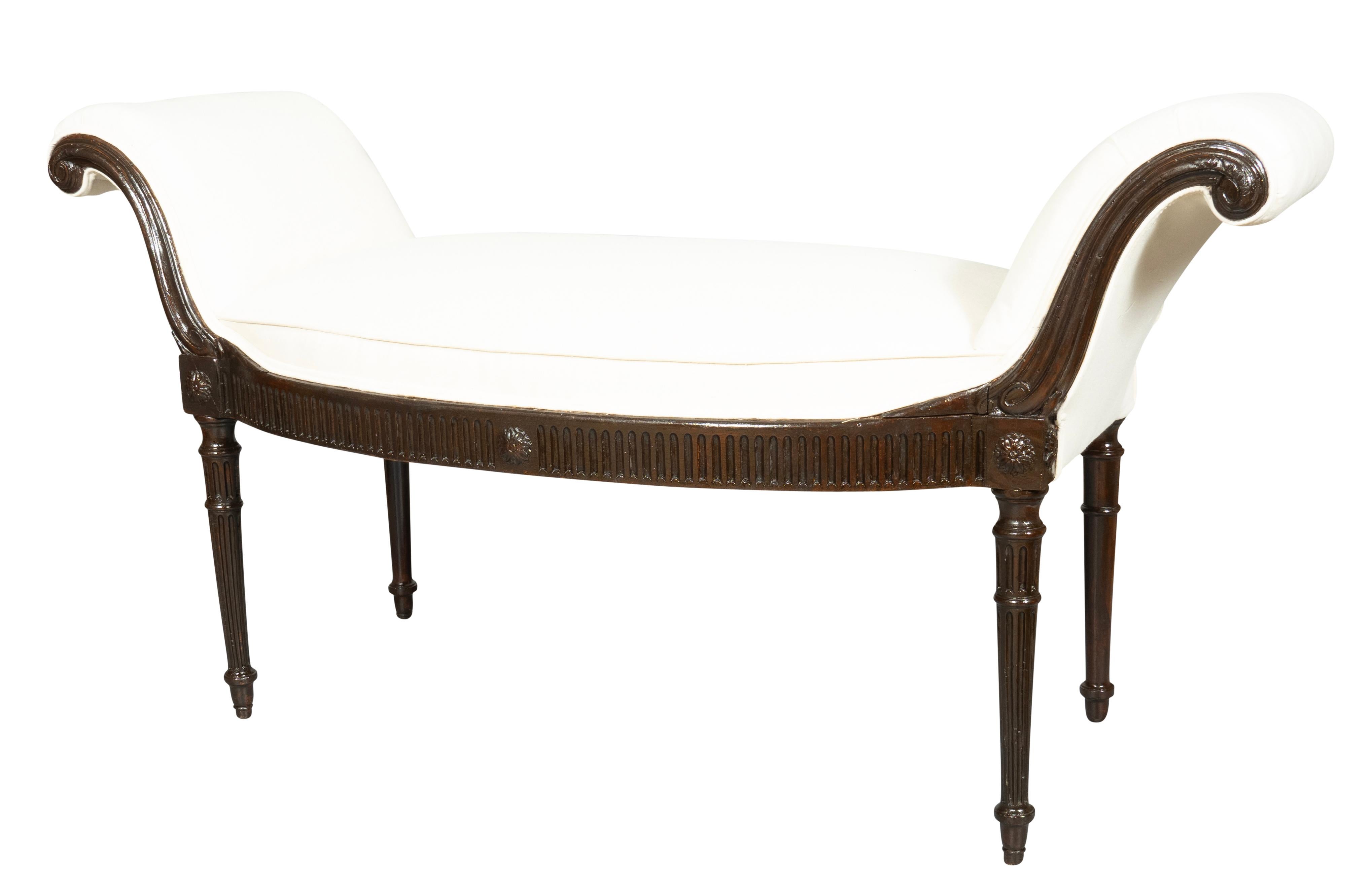 George III Mahogany Window Bench For Sale 1