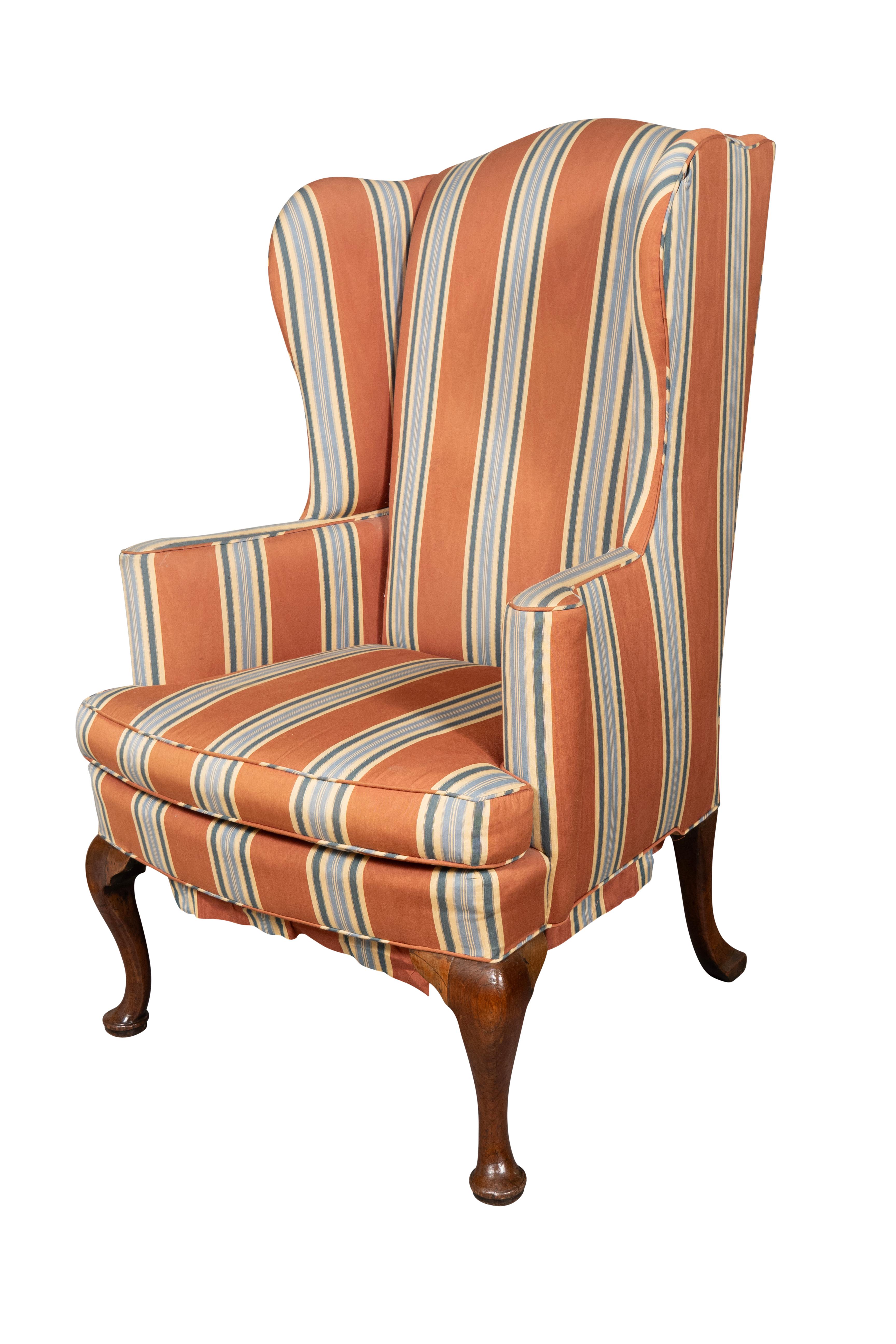 George III Mahogany Wing Back Chair For Sale 1