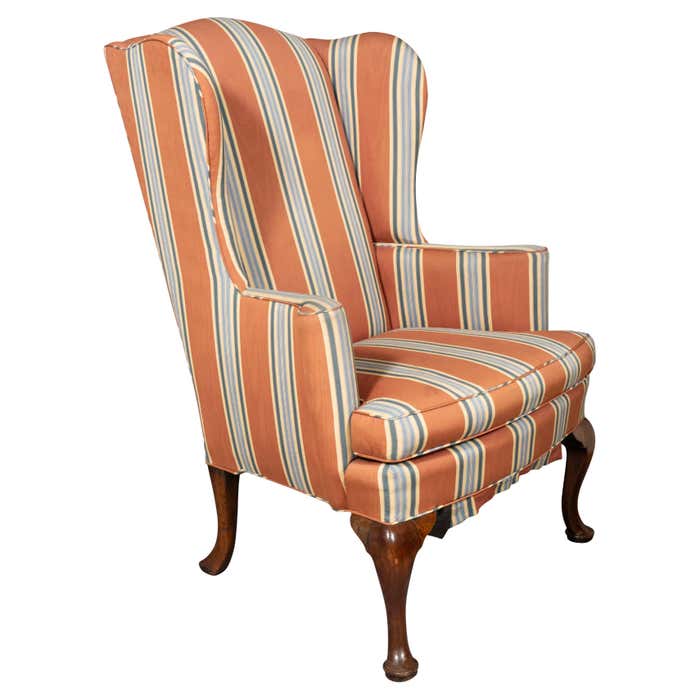George III Mahogany Wing Back Chair For Sale at 1stDibs