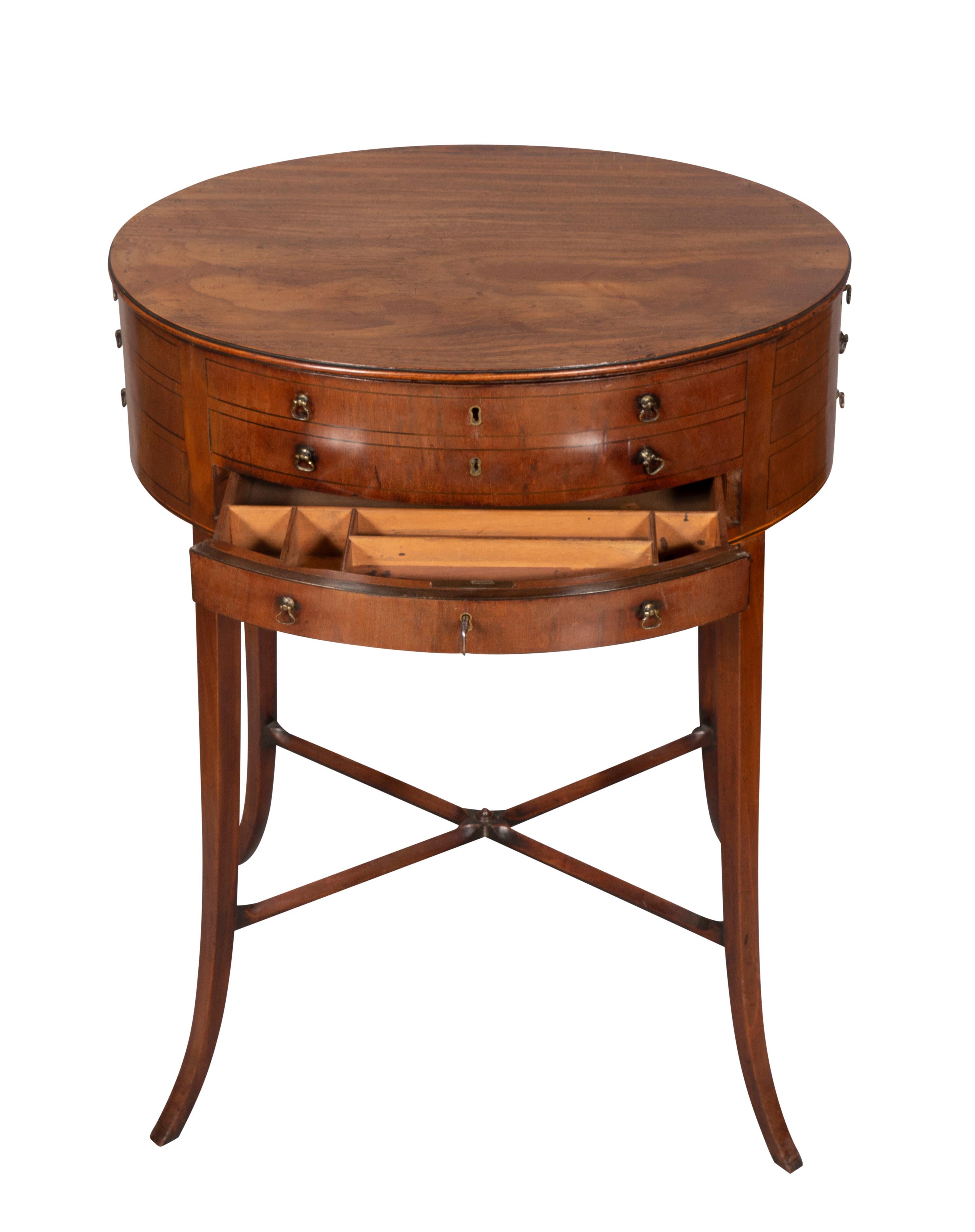 George III Mahogany Work Table For Sale 1