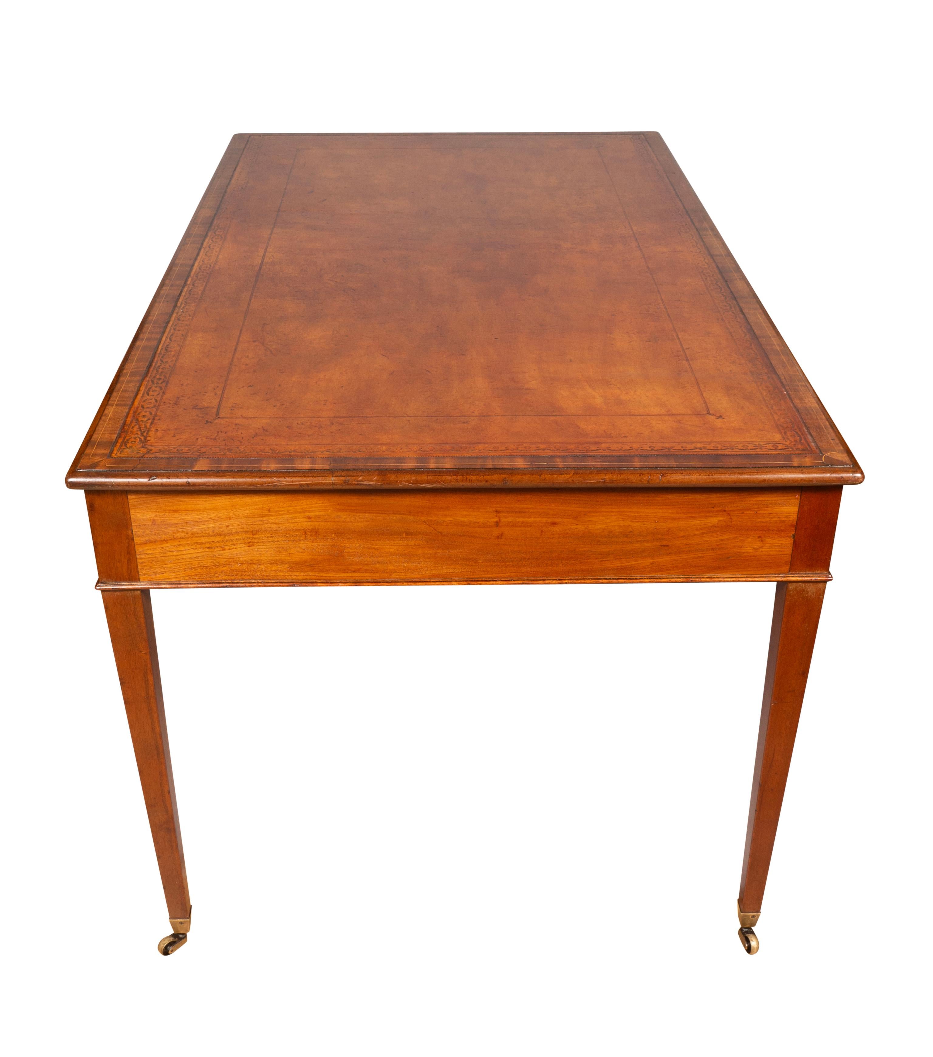 Brass George III Mahogany Writing Table For Sale