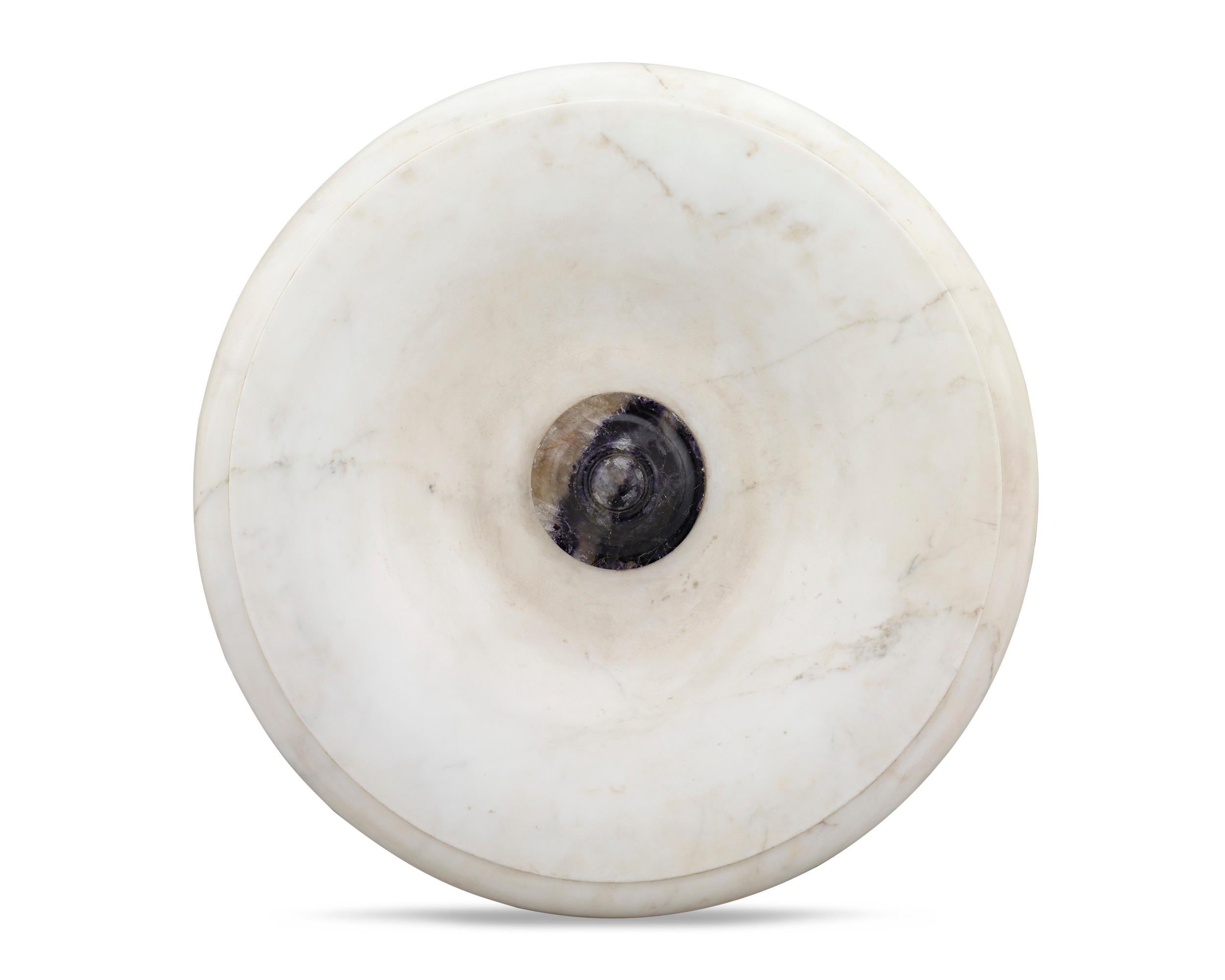 18th Century and Earlier George III Marble and Blue John Dolphin Tazza For Sale