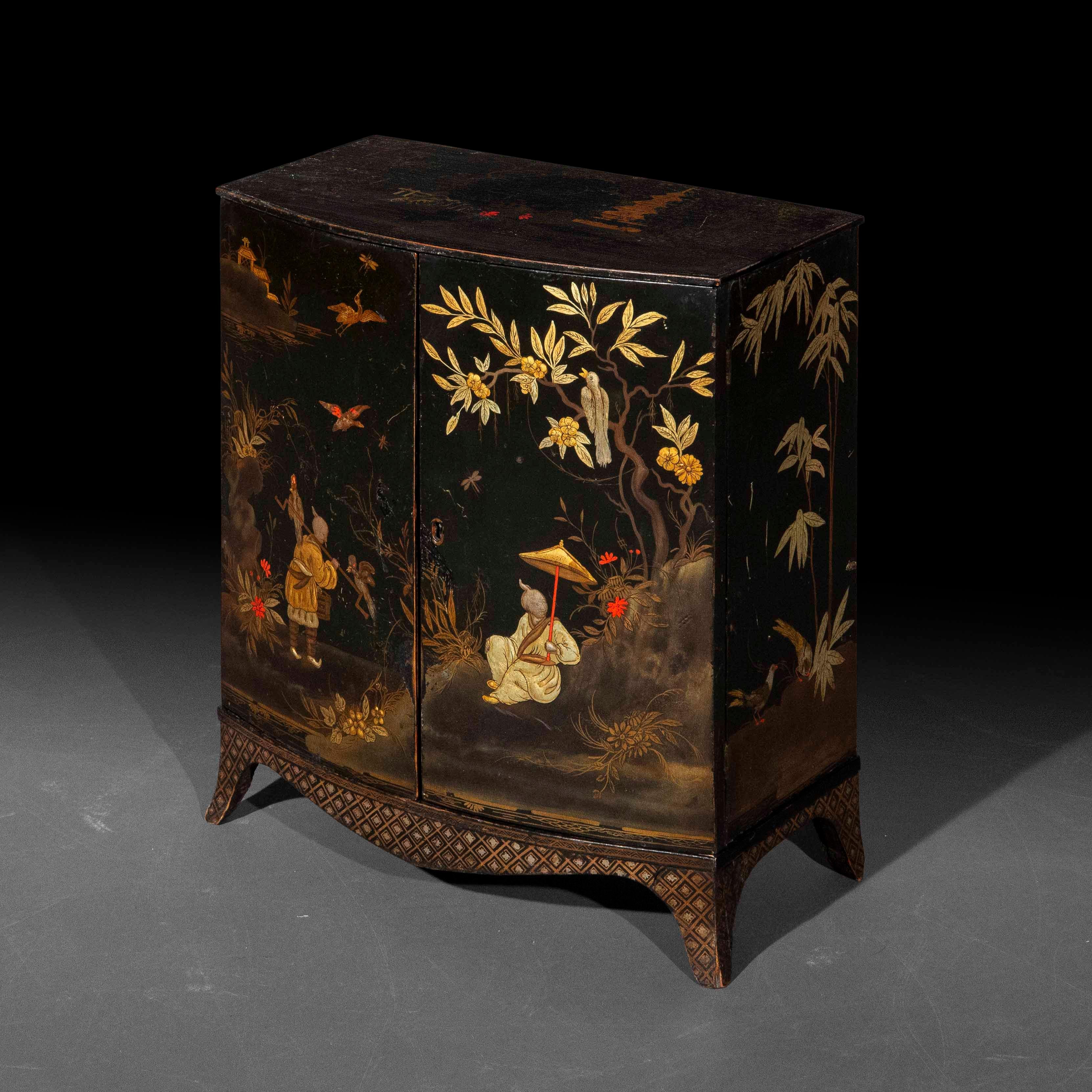 18th Century George III Japanned Table Cabinet For Sale 6