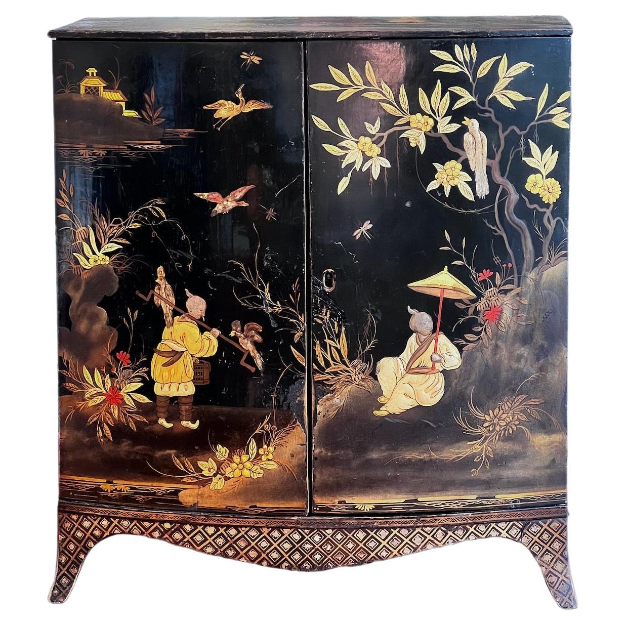 18th Century George III Japanned Table Cabinet