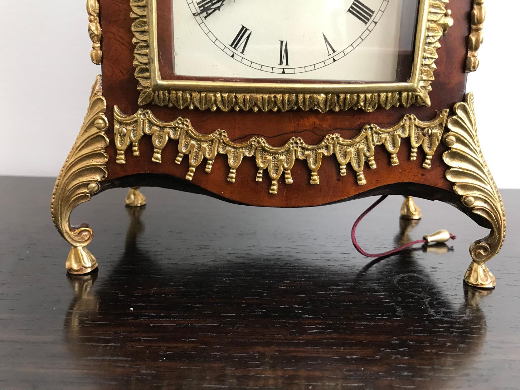 George III Miniature Twin Fusee Mantel Clock, Hunter London, circa 1790 In Good Condition In Melbourne, Victoria