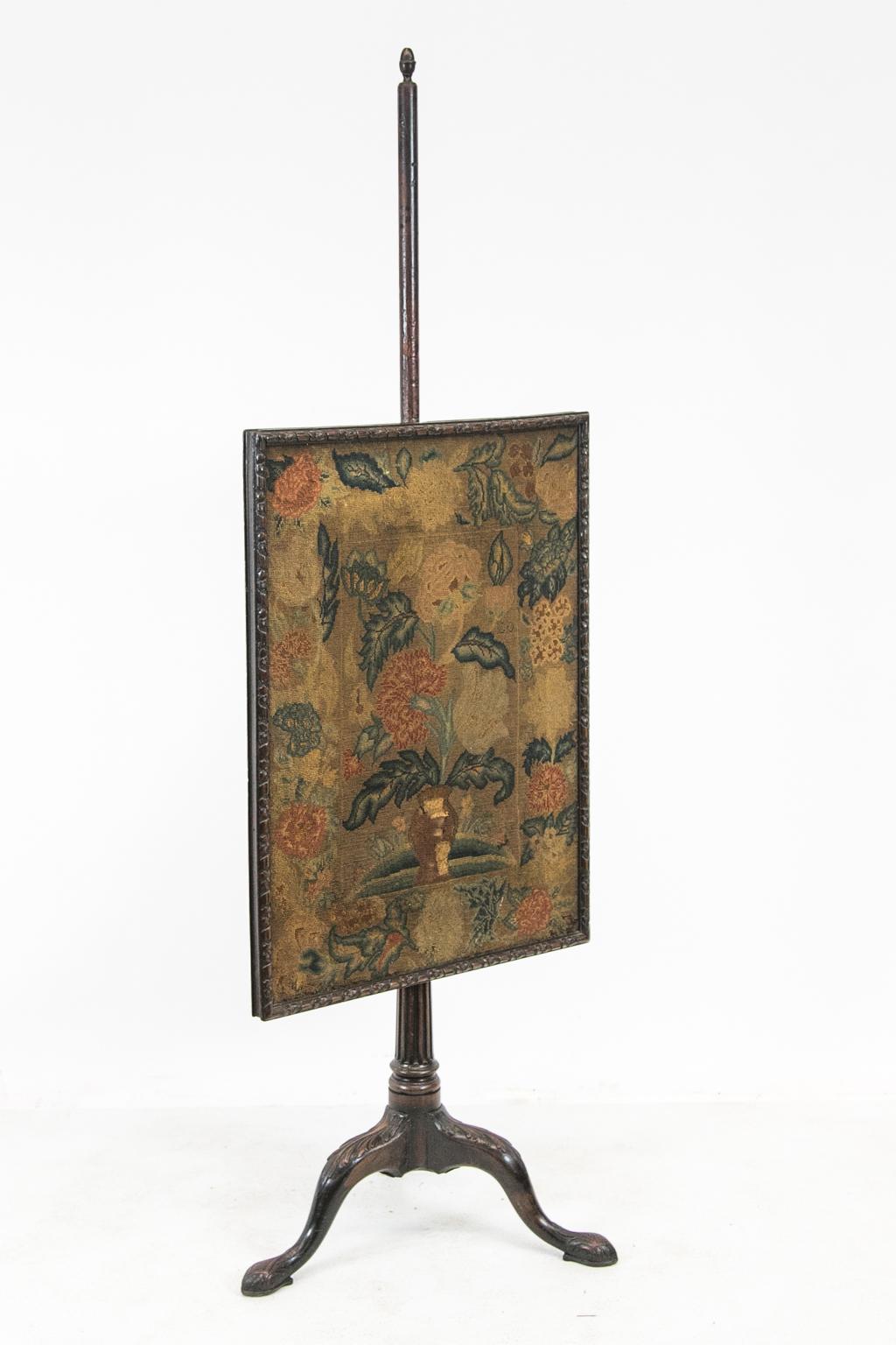 Wool George III Needlework Fire Screen For Sale