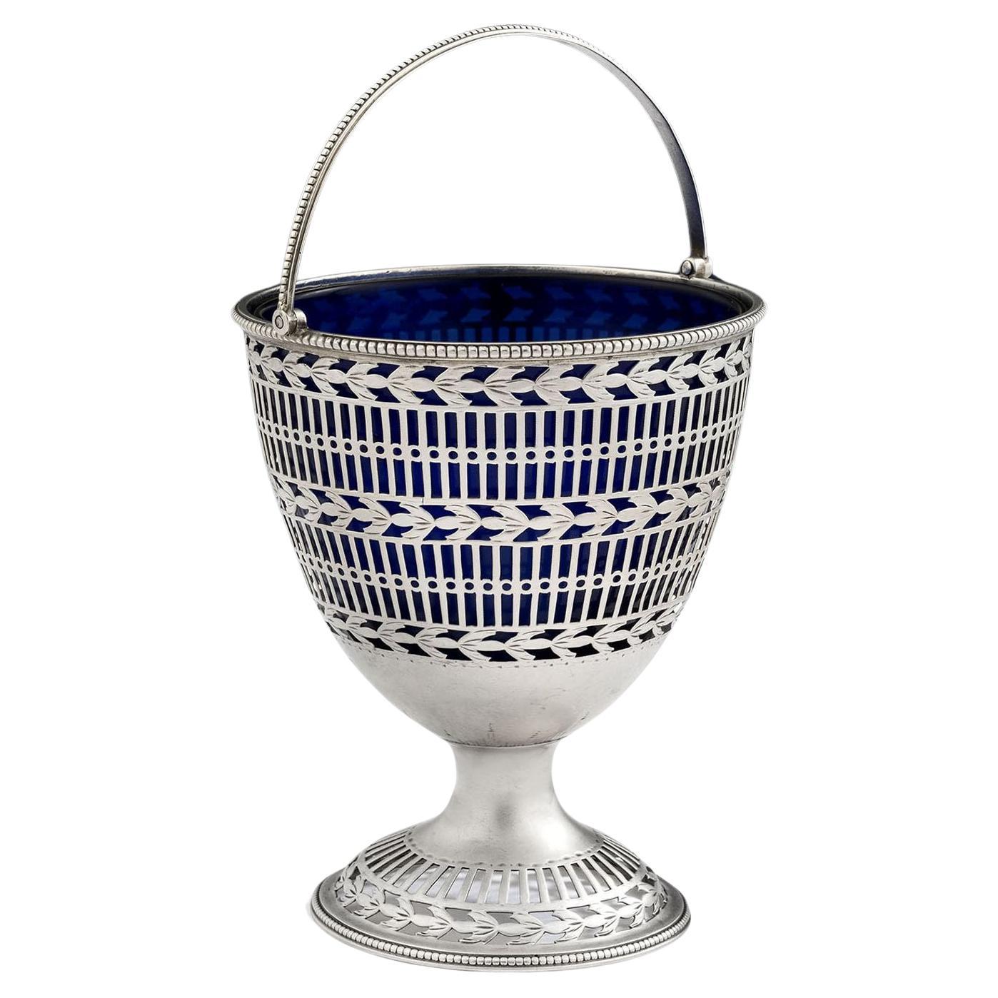 George III Neo Classical Sugar Basket Made in London by Hester Bateman, 1779 For Sale