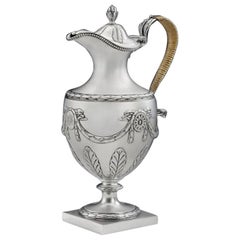 George III Neoclassical Water/Wine Ewer London, 1776 by Henry Greenway