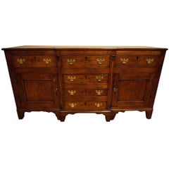 George III Oak Breakfront Dresser Base