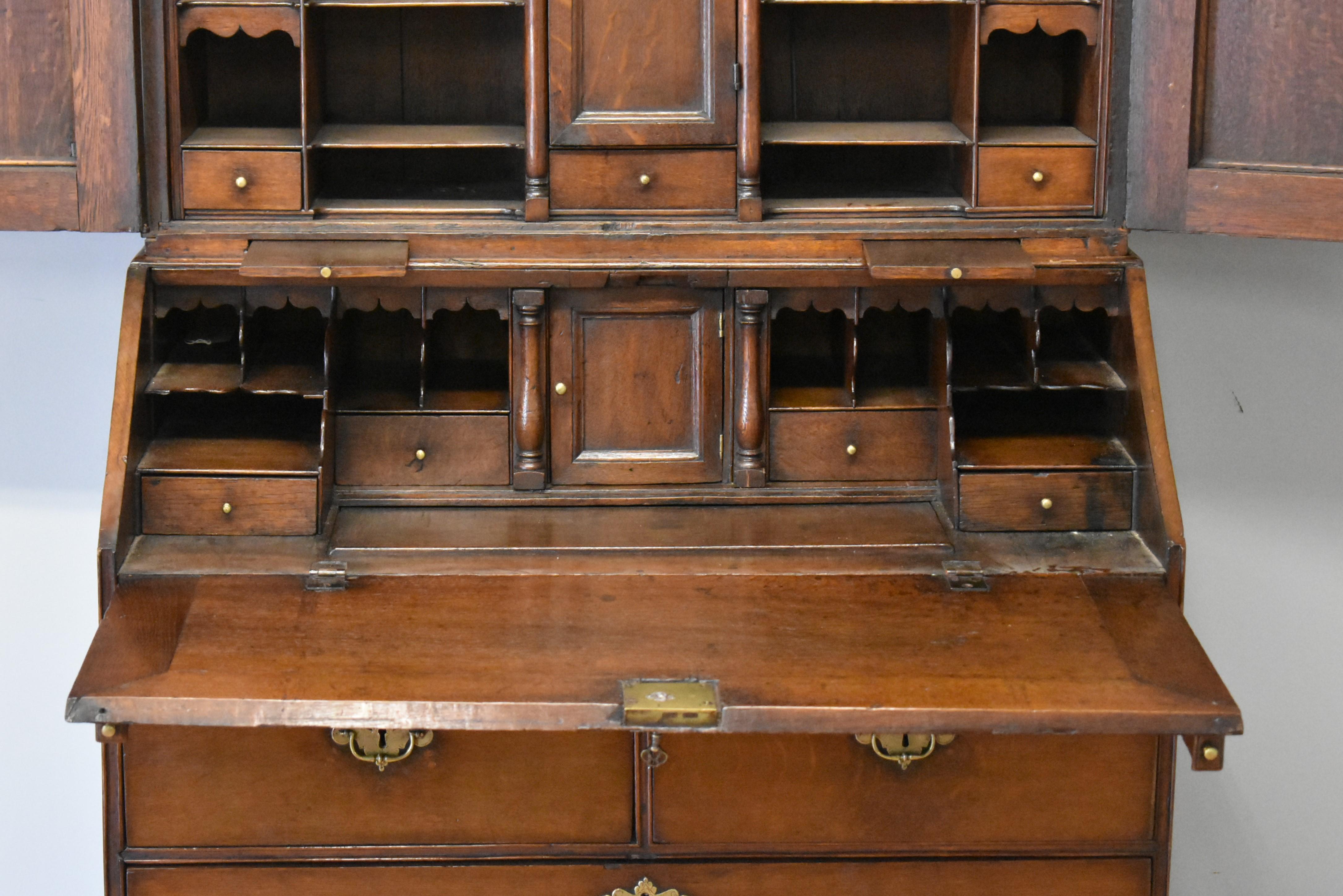George III Oak Bureau Bookcase 1
