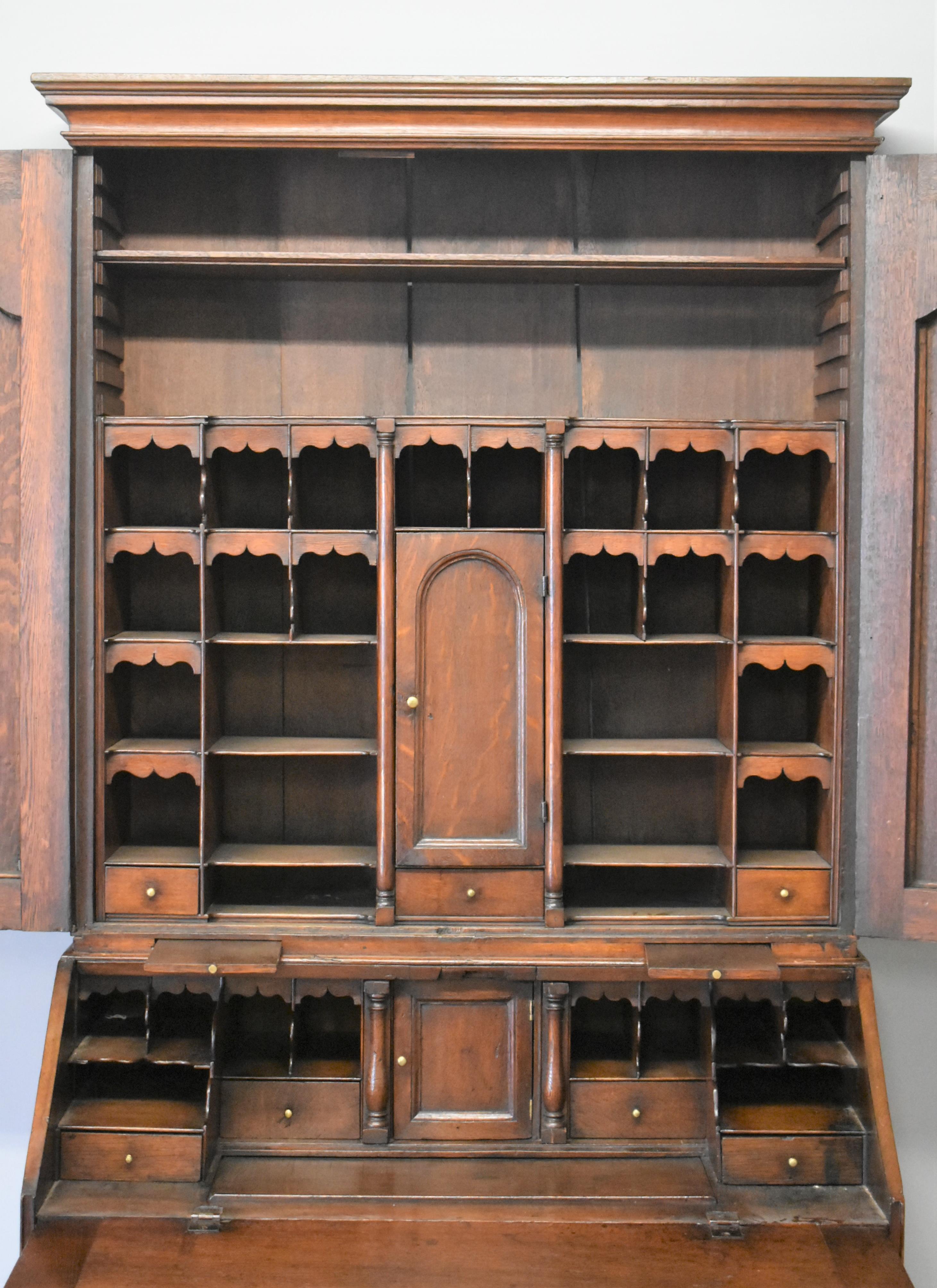 George III Oak Bureau Bookcase 2