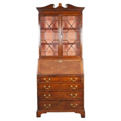 Antique George III Oak Bureau Bookcase