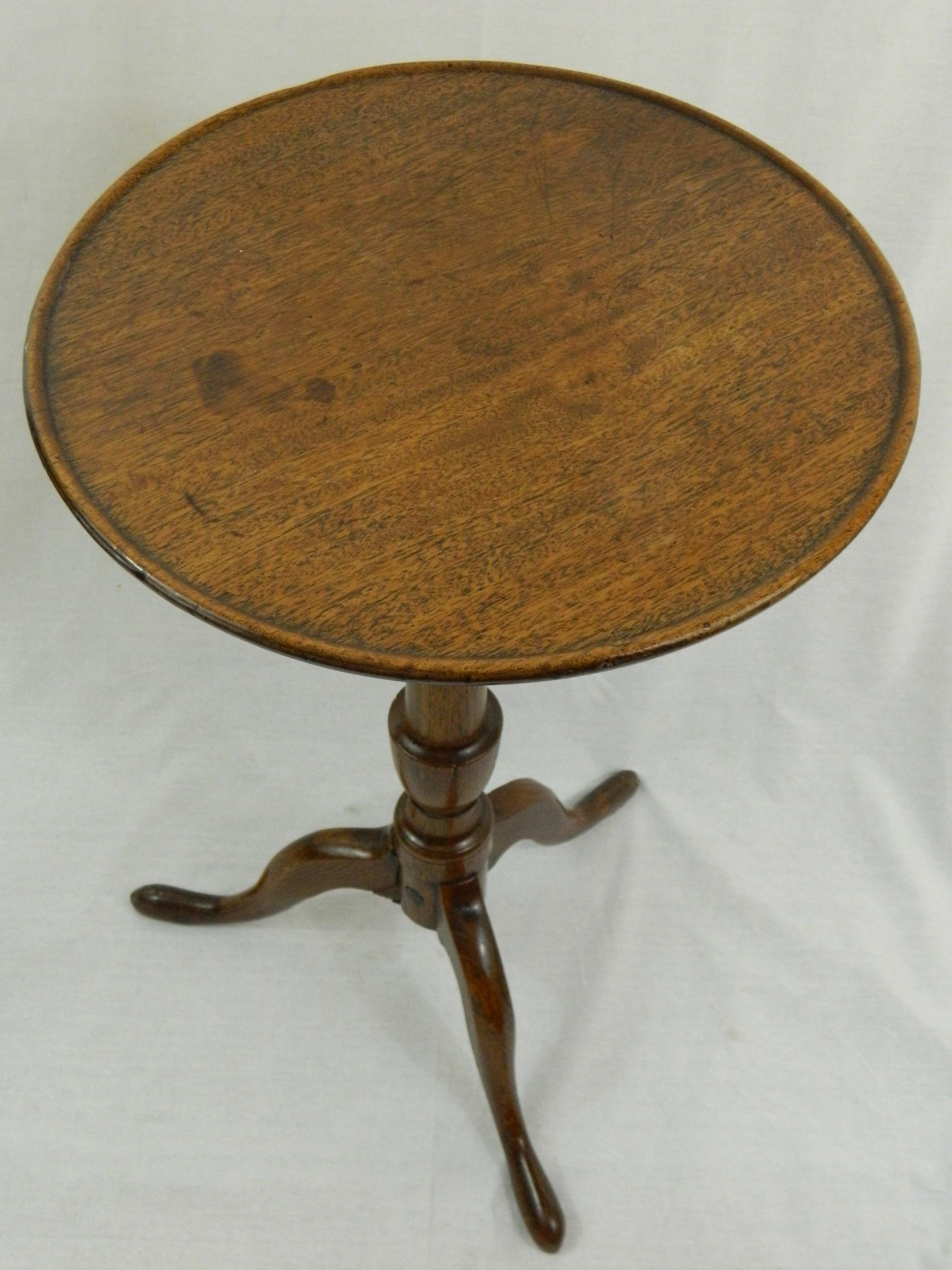 English George III Oak Candle Stand, Late 18th Century