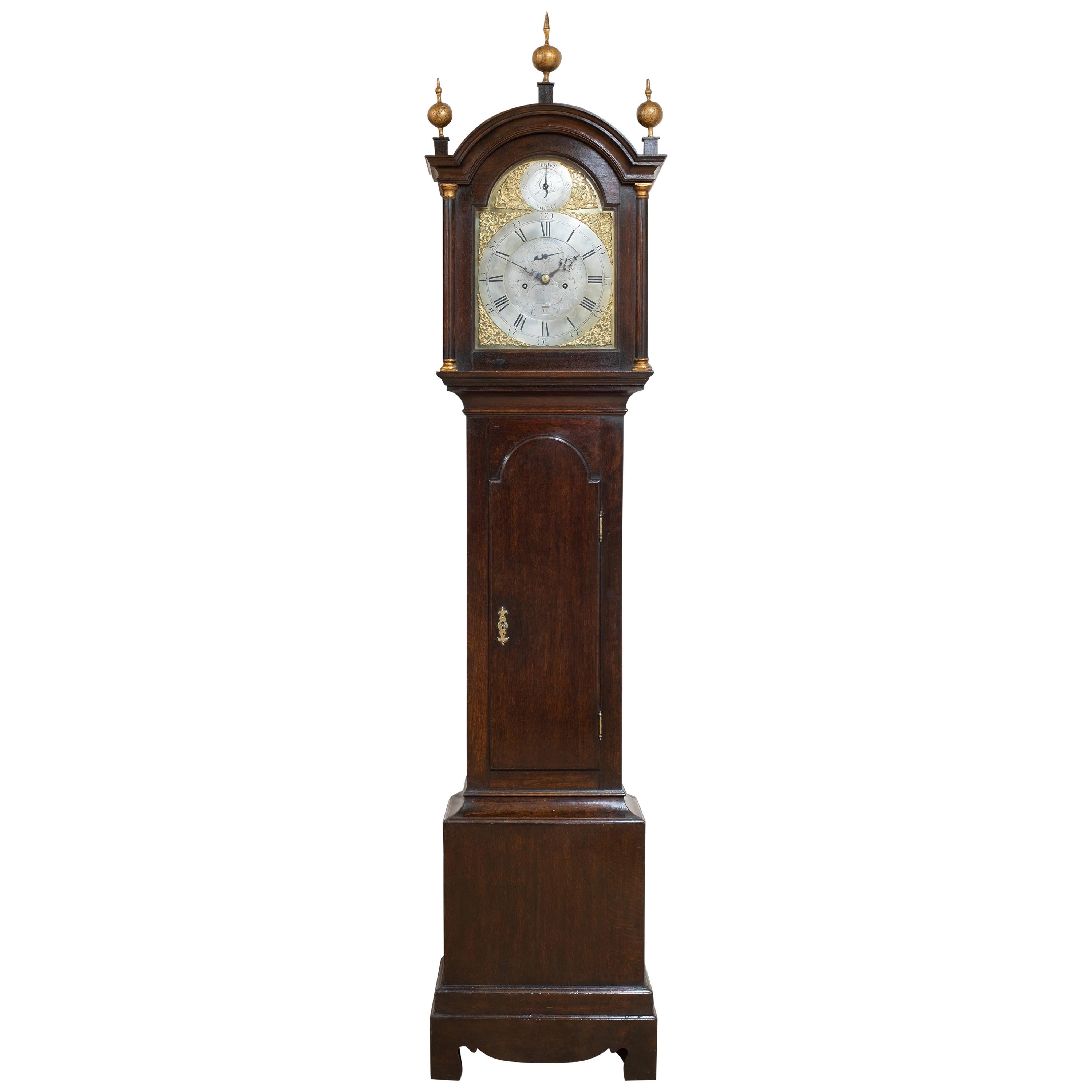 George III Oak Cased Longcase Clock by Philip Avenell, Farnham For Sale